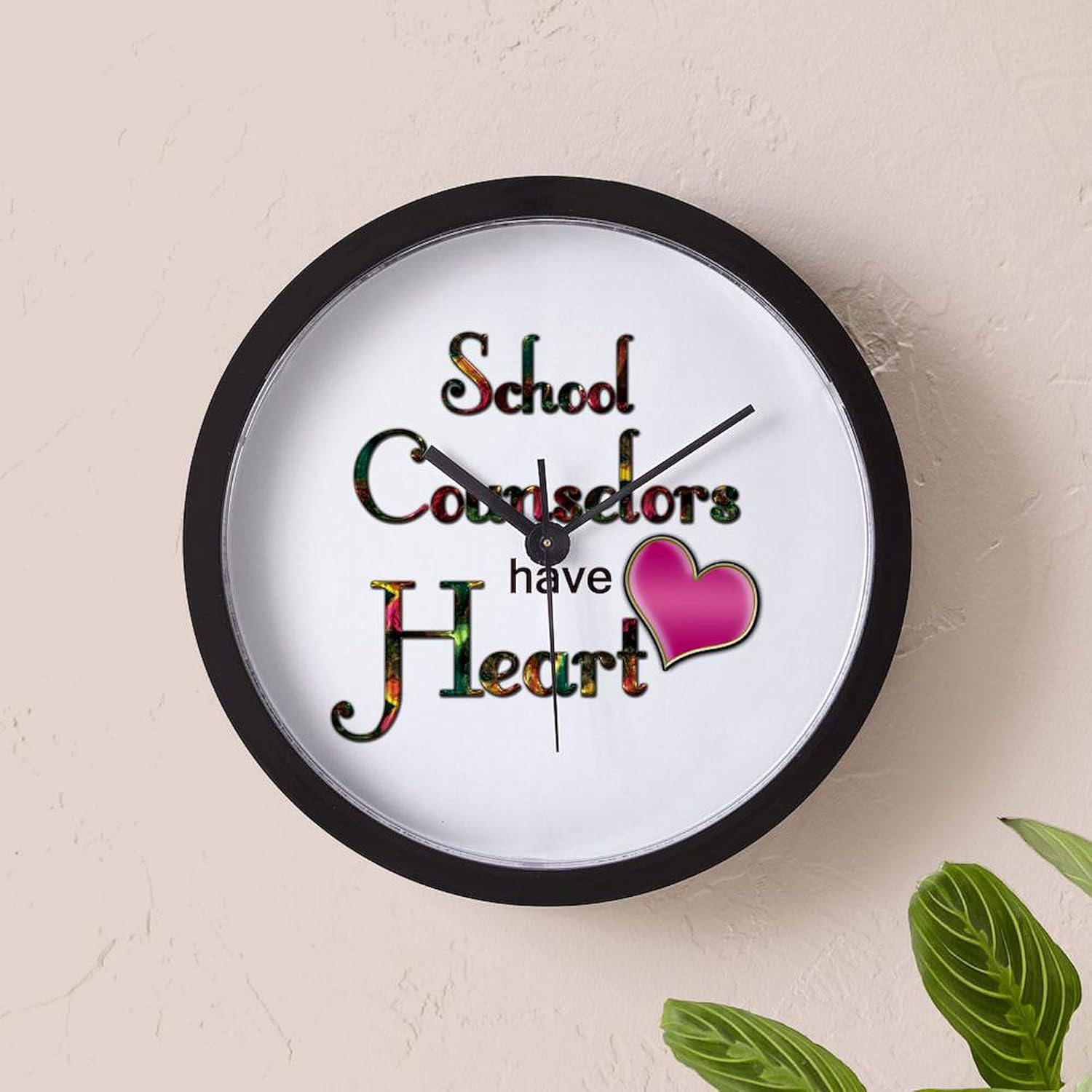 CafePress Teachers Have Heart Counselors 10" Wall Clock for Livingroom, Kitchen, or Office