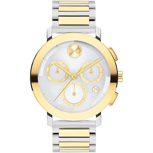 Movado Bold Evolution 2.0 Men's Watch - Swiss Quartz, Stainless Steel Link Bracelet - 3 ATM Water Resistance