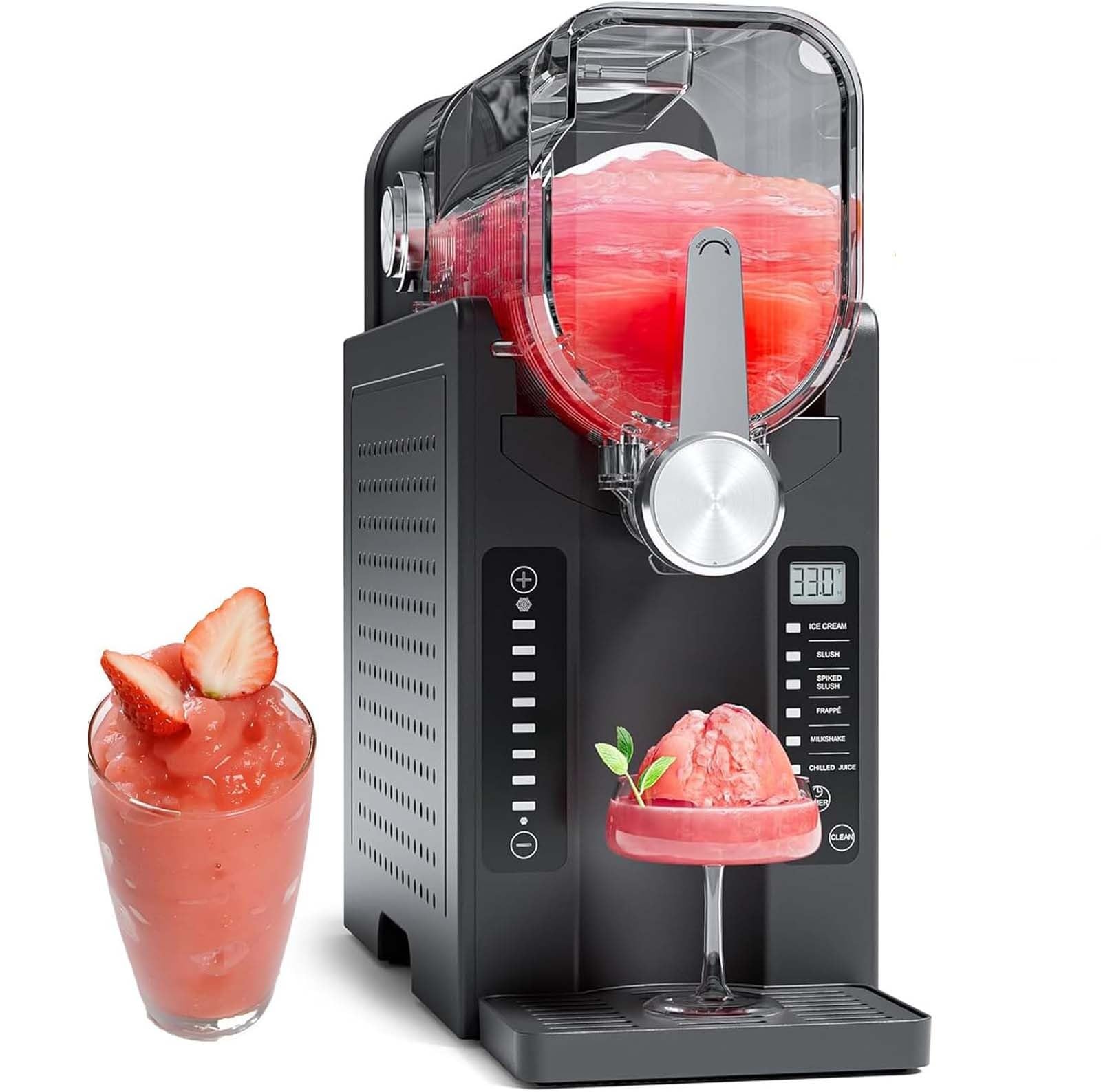 Granita per la casa - Macchina per Granita da 1,6 l con 6 programmi preimpostati, Senza Ghiaccio, autopulizia One-Touch, Macchina per Gelato e frullati per Margarita, Milkshake Black,1600ML