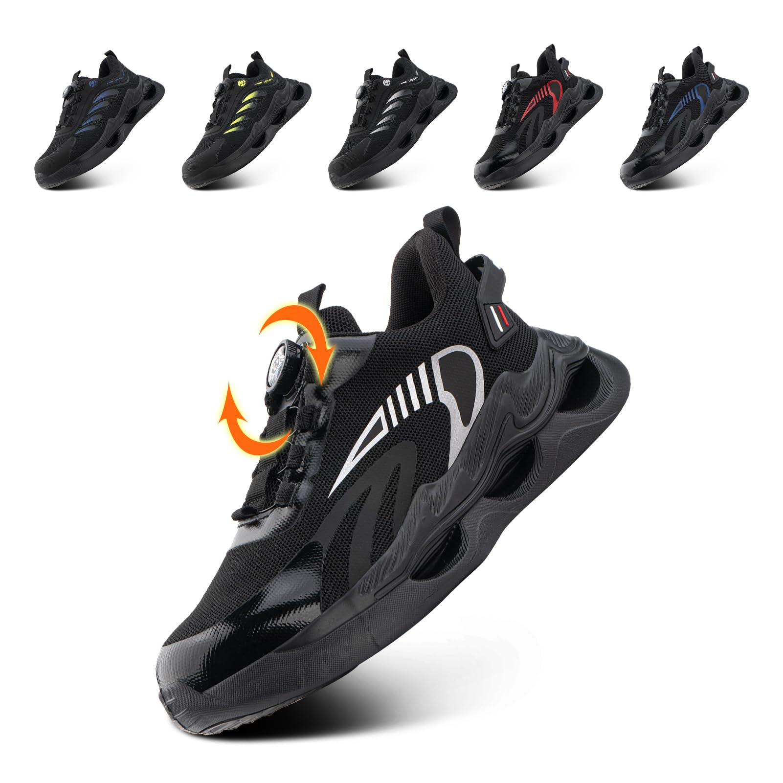 Scarpe Antinfortunistiche Uomo Donna Scarpe da Lavoro con Punta in Acciaio Scarpe Antinfortunistica Sportive Scarpe da Cantiere Leggere Scarpa Antinfortunistica Nero 38 EU