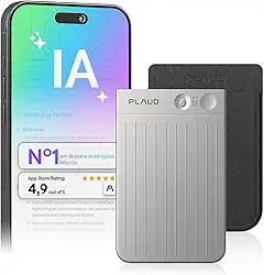 Gravador de voz com IA, gravador de áudio Plaud Note c/capa, controle de aplicativo, transcrição e resumo com tecnologia de IA, suporte a 112 idiomas, 64GB, para aulas, reuniões, chamadas