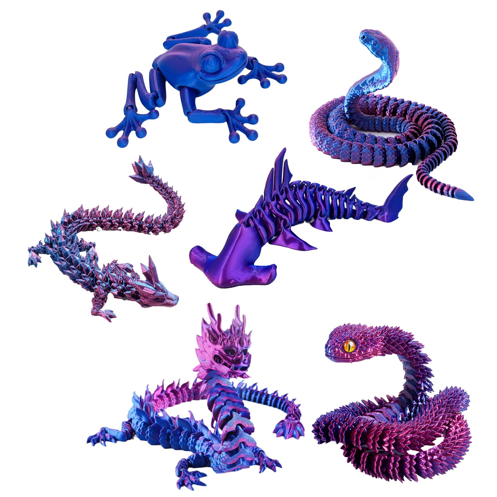 nnOuOnn 6PCS 3D Printed Animals