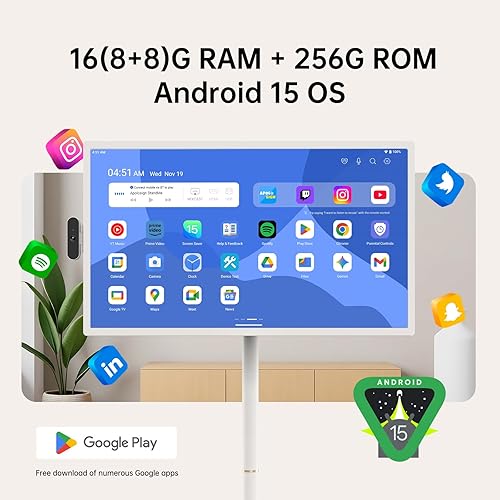 Miniatura 3 de ApoloSign Televisor portátil inteligente UHD 4K de 32 pulgadas Gen2, almacenamiento de 16G + 256G, sistema operativo Android 15, 15000mAh, TV
