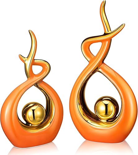 2 piezas modernas de decoración de cerámica para habitación decoración de mesa estatua de cerámica decoración de mesa de café centro de mesa para el