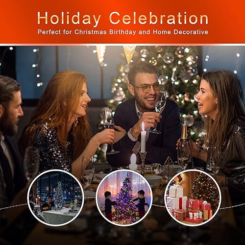 Miniatura 7 de FUNIAO Decoraciones del 4 de julio, tira de luces patrióticas para exteriores, 320 luces LED en cascada con 8 modos de luz, tira de luces al aire