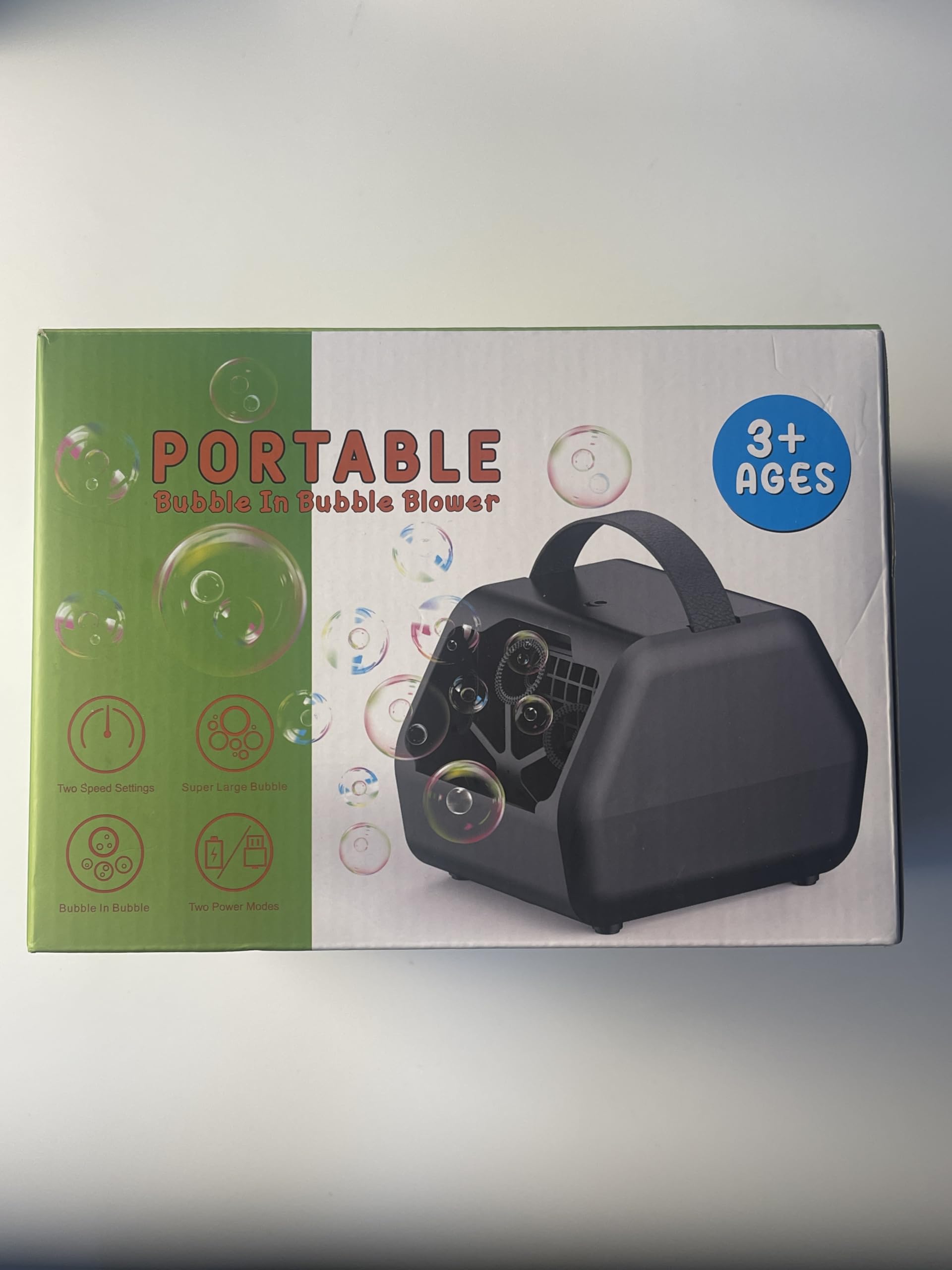 PANACARE Seifenblasenmaschine, Automatische Seifenblasenmaschine 10000+Blasen/Min mit Wiederaufladbare Akku|Seifenblasenlösung|Bunte Lichter für Geburtstag, Party, Hochzeit (803-Black)