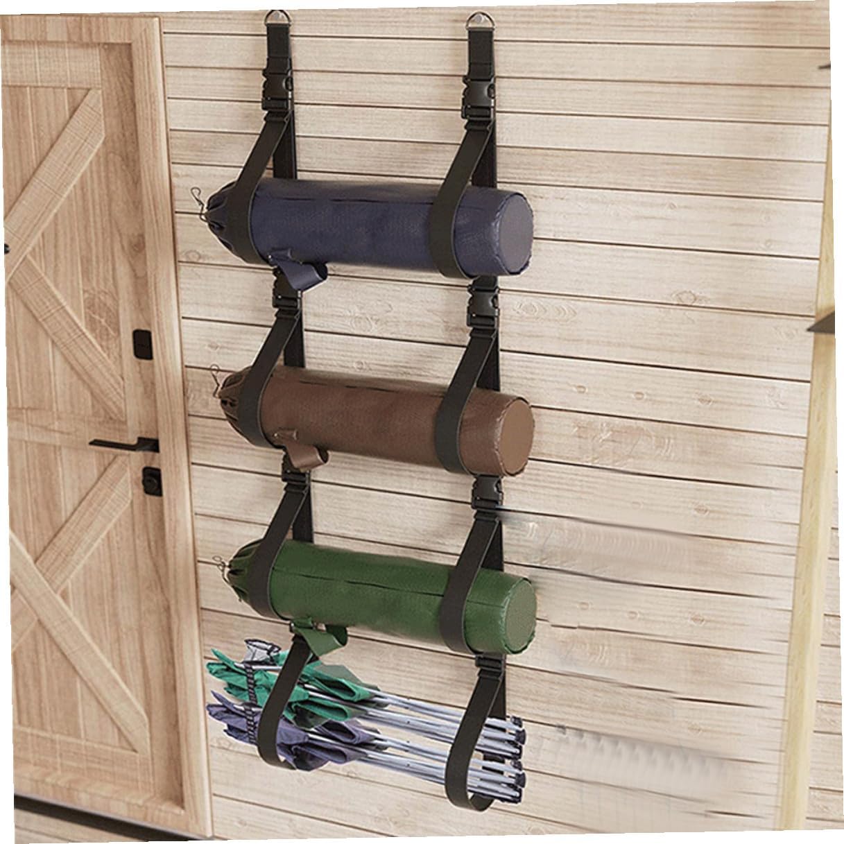 2pcs Adjustable Wall Storage Straps Heavy Duty Wall Hanging Storage Belts for Garage Organization and Tool