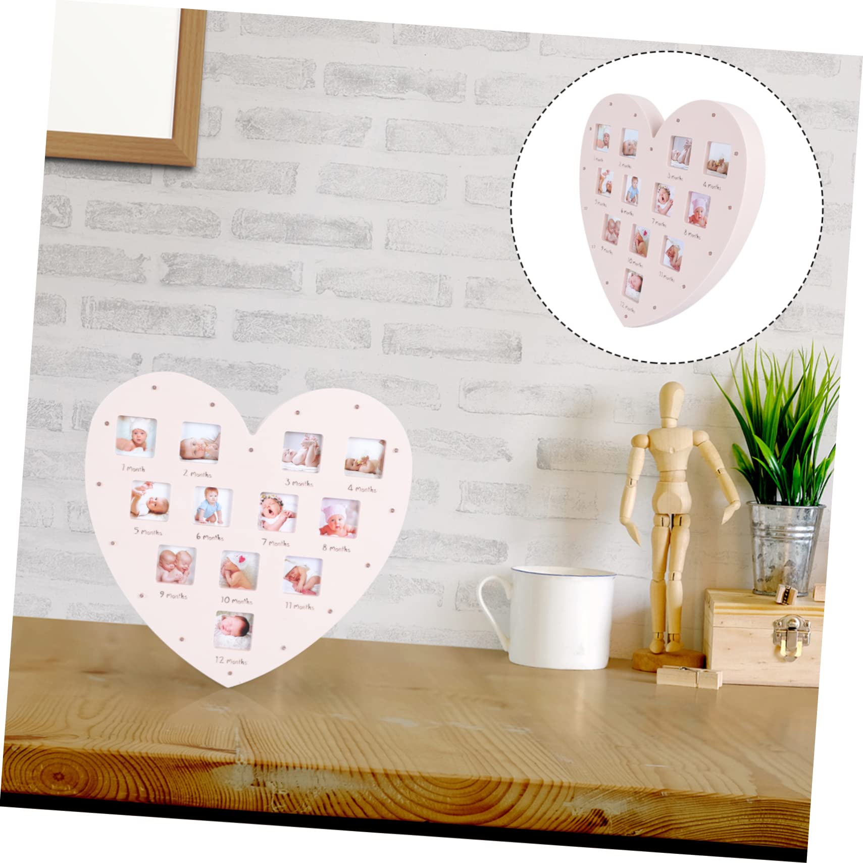 Yardwe 3 Piezas Marco de Fotos para Luz Forma de Marco para Fotos de Crecimiento Infantil de Decoración para Habitación Infantil Soporte para Mesa o Pared Original para Recién Nacidos