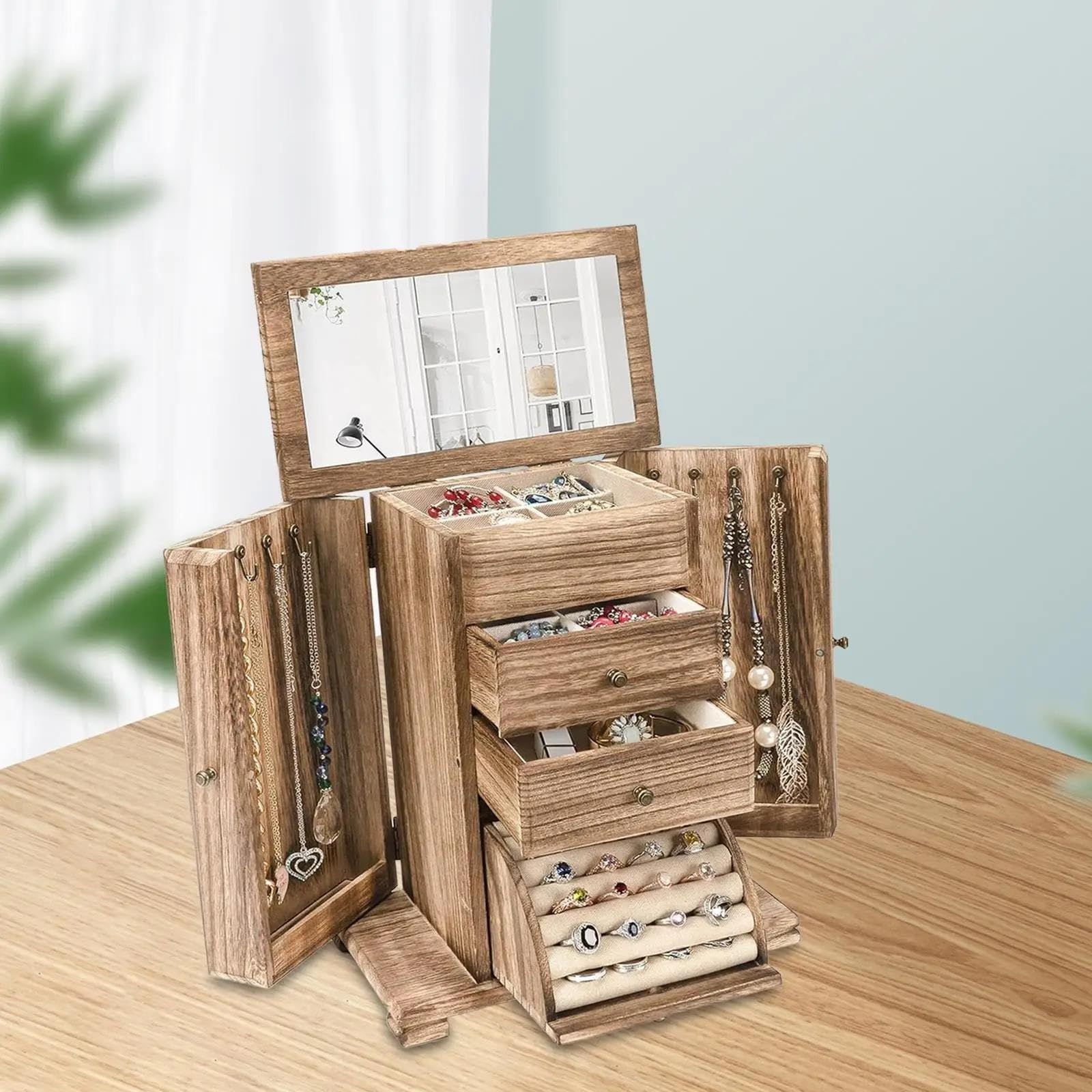 Porta Gioie Organizer Gioielli Per Le Donne Con Cassetti Scatola Portagioie Custodia Per Gioielli Spille Collane Bracciali Grande Portagioie Organizzatore Di Gioielli(25*16*31cm) Porta Orecchini Organ