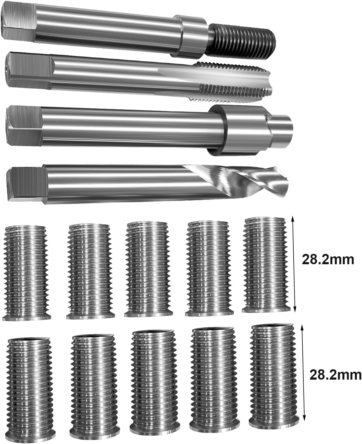 M12*1.5 Metric Thread Repair kit,10 28.2MM Stainless Steel Inserts