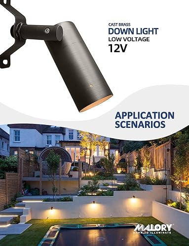 Miniatura 3 de MALORY Luz LED de latón para paisaje, bajo voltaje, luz de árbol, iluminación de paisaje al aire libre para patio, jardín, césped, pared, patio con