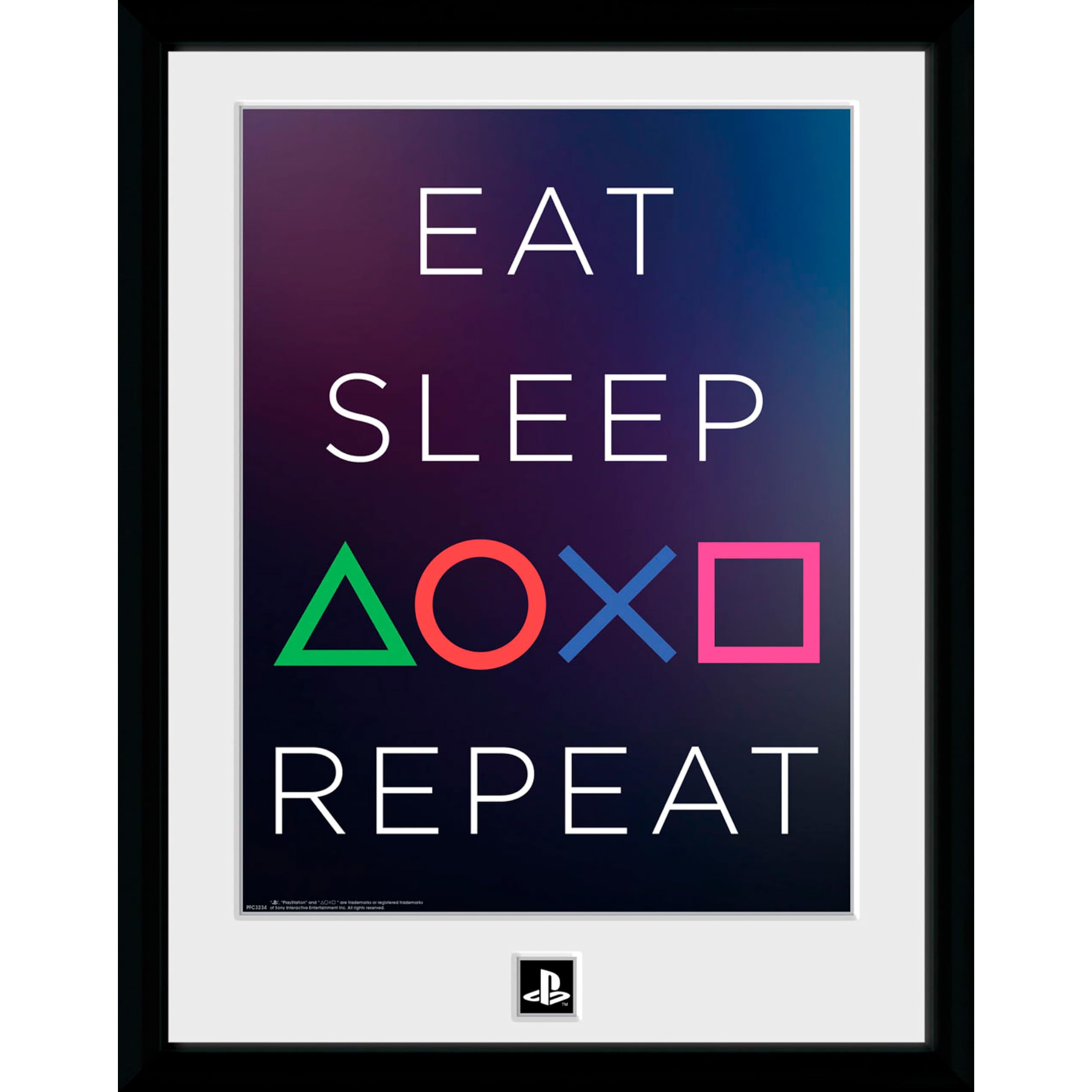 GB eye Playstation Eat Sleep Repeat 30 x 40cm Framed Collector Print