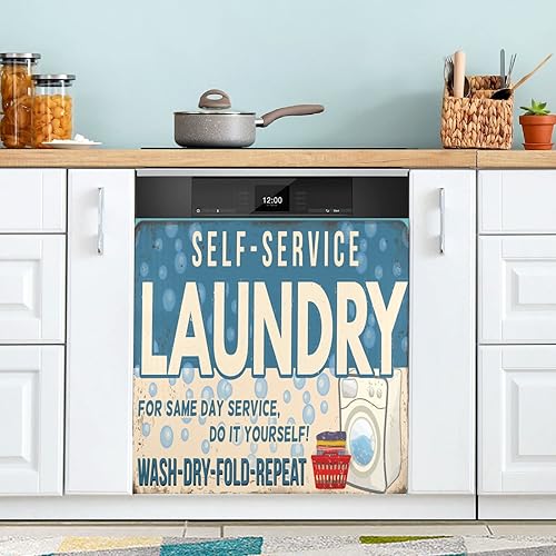 Cubierta magnética para lavadora abierta las 24 horas, fácil actualización, calcomanía magnética para cuarto de servicio, imanes para decoración del