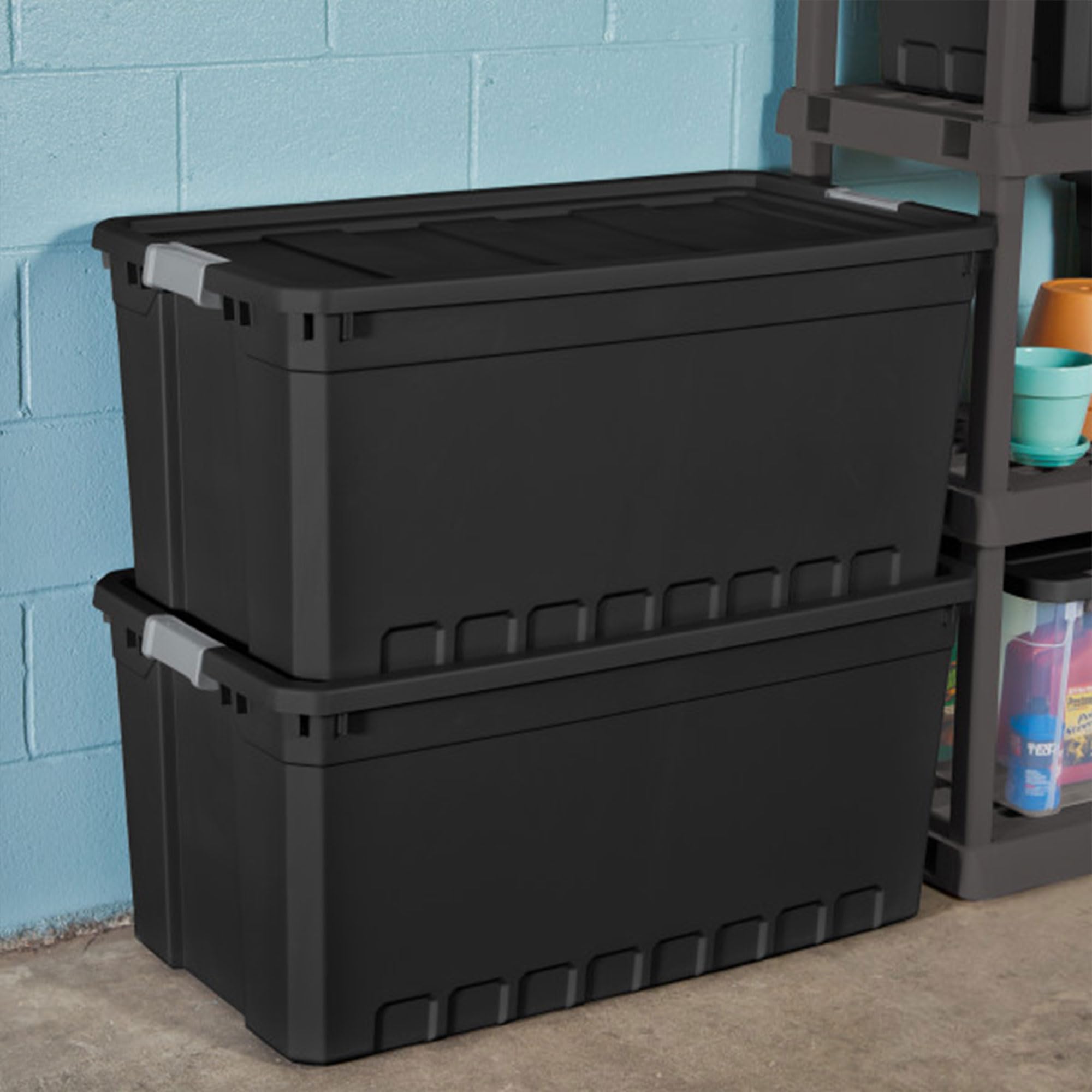 VAULTROOM CONTAINER BLK　50L 50L Bunker Tough Open Front Storage Tub — Ezy Storage