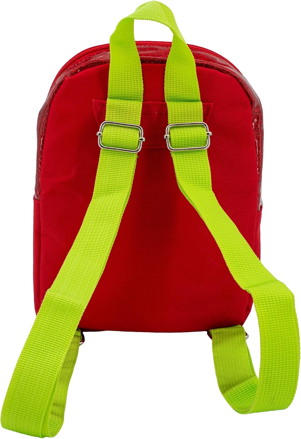 AI ACCESSORY INNOVATIONS Strawberry Shortcake 9” Micro Mini Backpack Purse Featuring Glitter PU, Diecut Strawberry Pocket & Pompom Dangle, Red