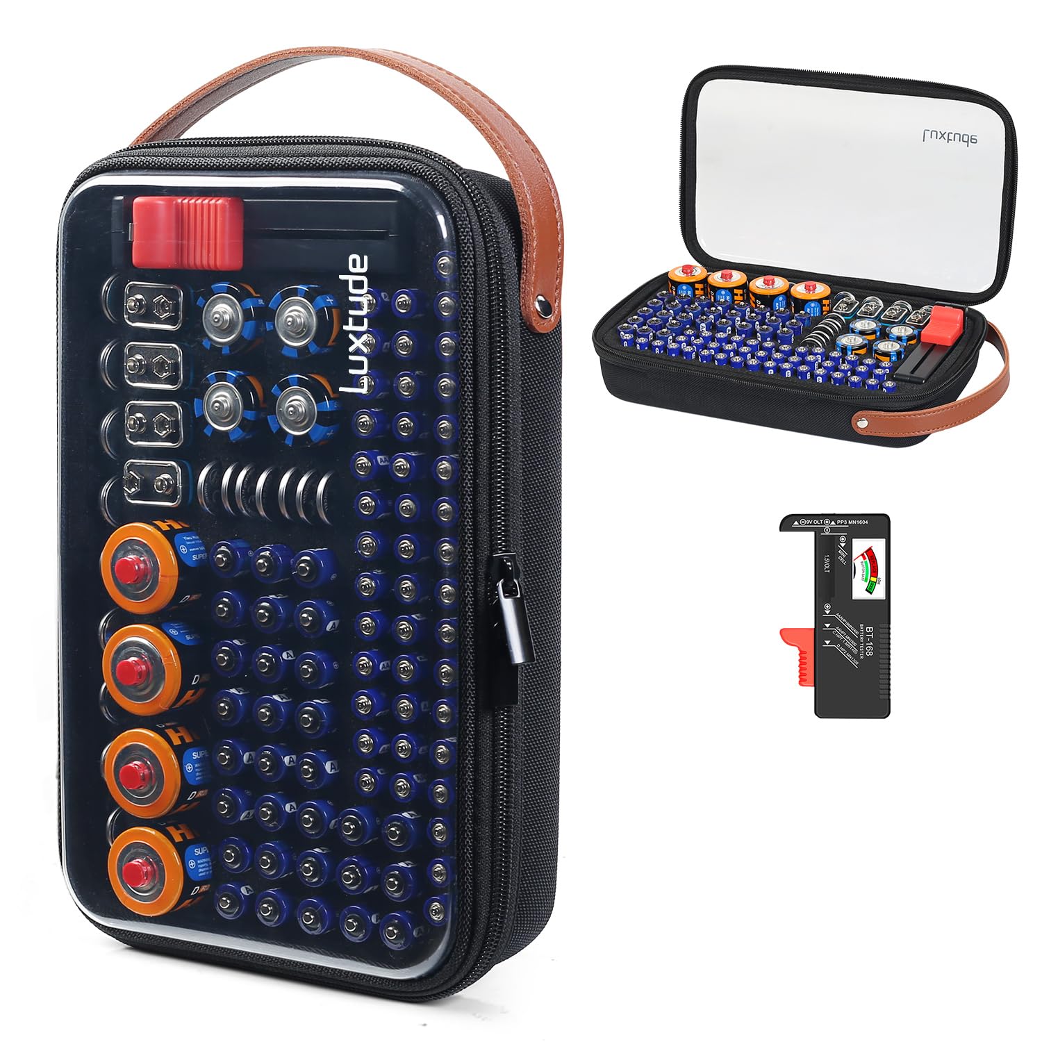 Luxtude Battery Organizer Storage Case with Tester