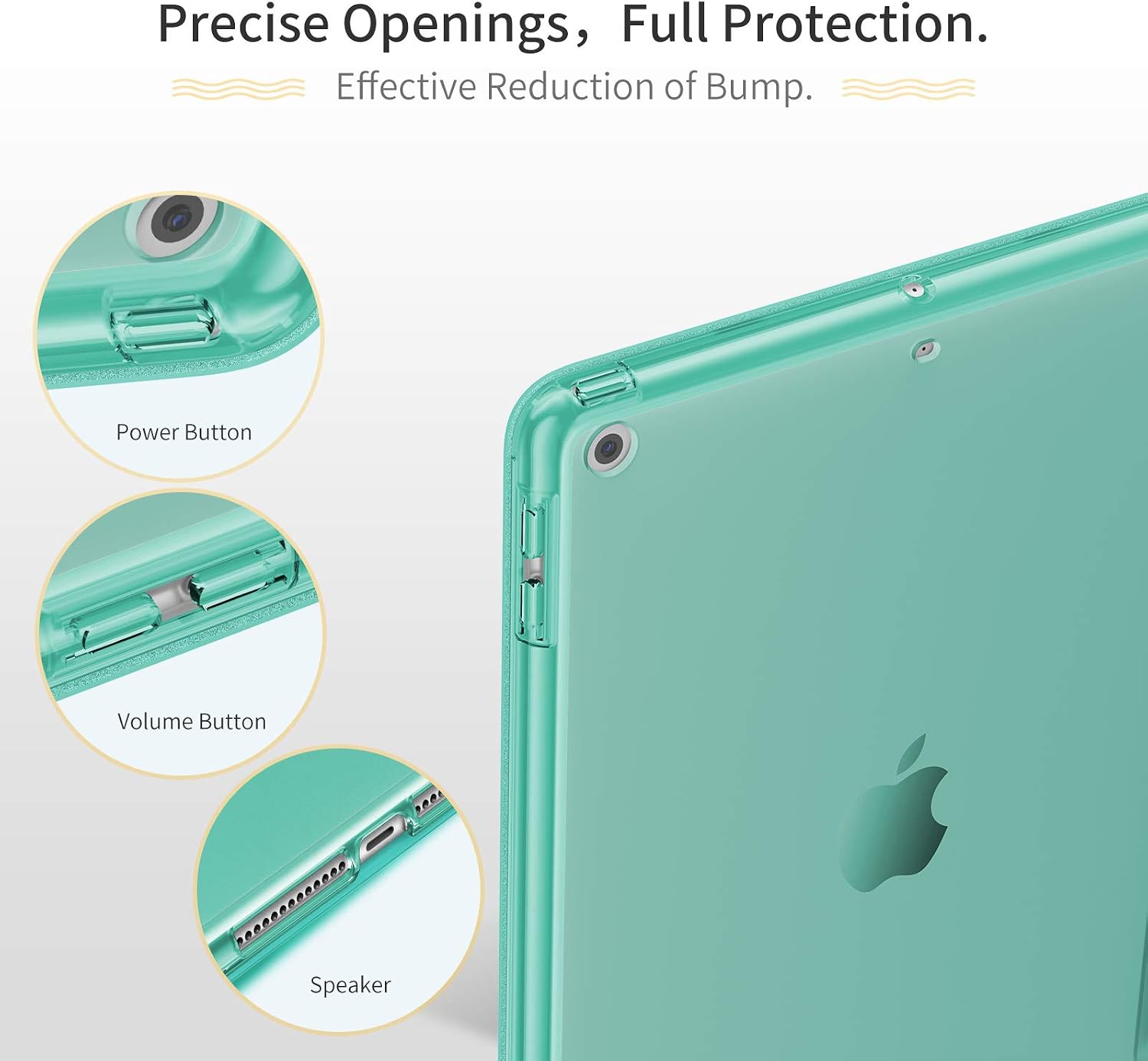 Infiland iPad 9.7 2018 Translucent Frosted Back Case Cover with Apple Pencil Holder Compatible with Apple iPad 9.7inch (6th Gen) 2018 (Mint Green)