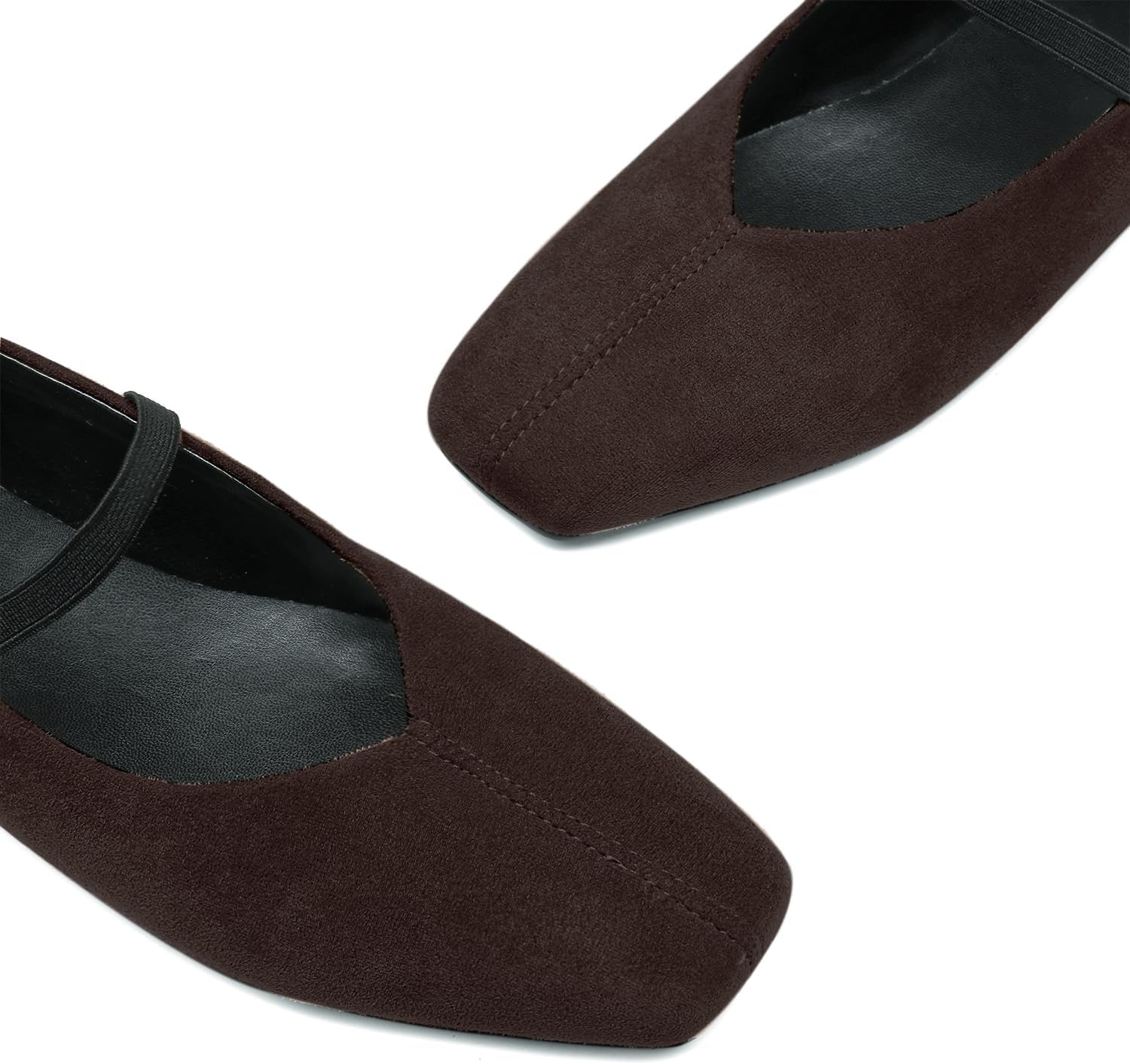 Ballet Flats for Women Square Toe Mary Jane Flat Comfort Slip On Work Ballerina Shoes with Elastic Strap - Image 5