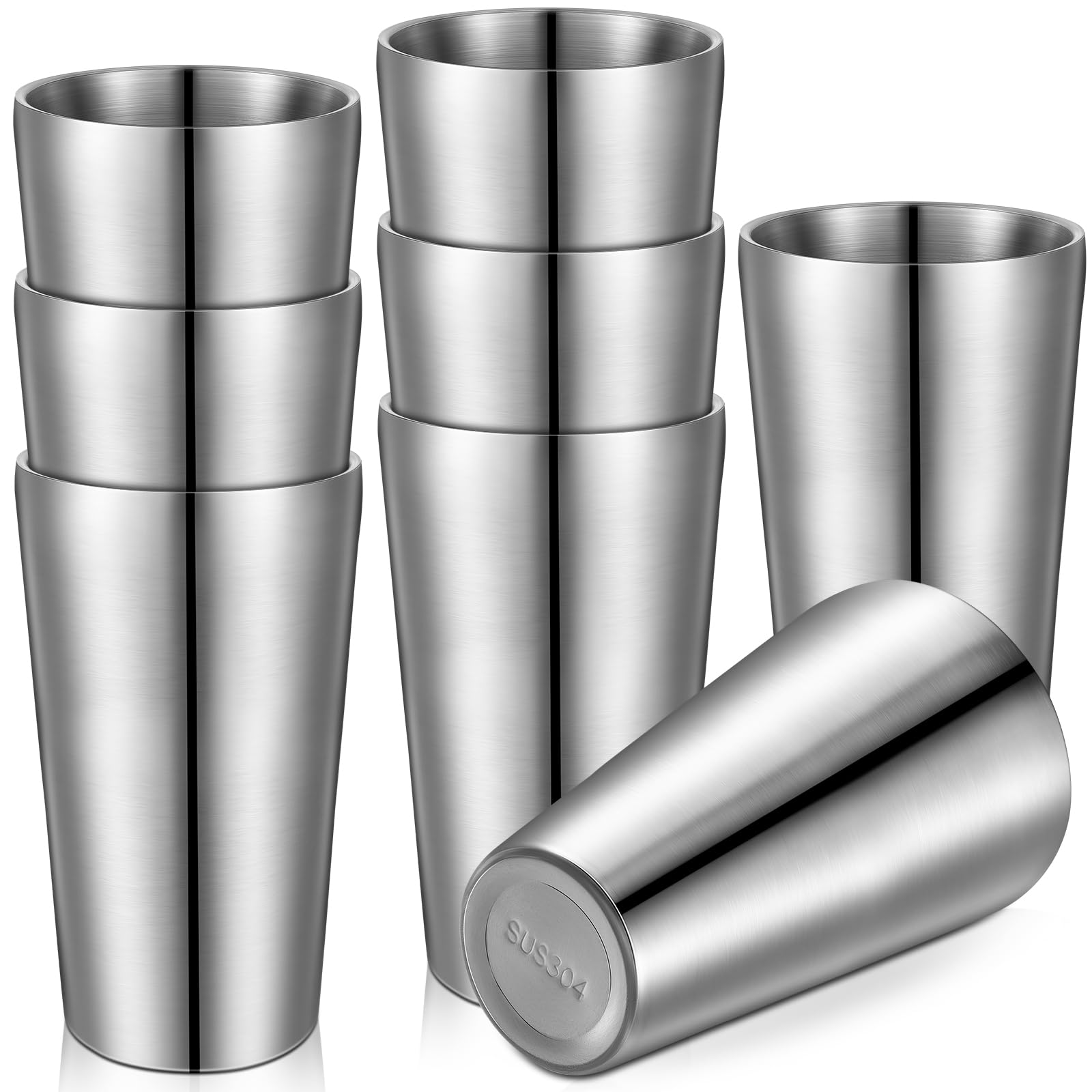 Photo 1 of Mimorou 8 Pack Stainless Steel Insulated Cups, 18.6 oz
