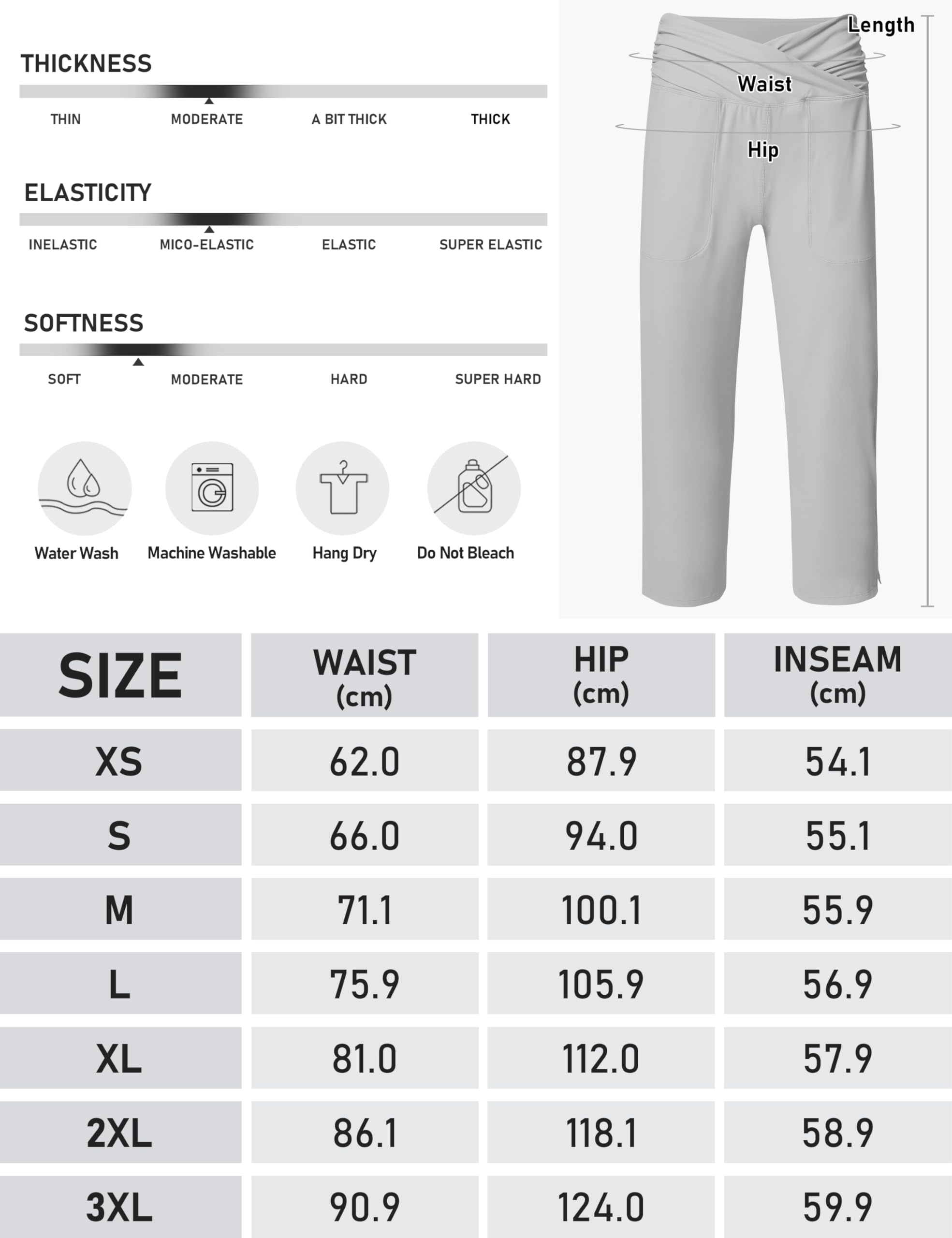 MoFiz Pantalon de randonnée 3/4 pour Femme Été Capri Pantalon de Yoga Stretch avec Poches
