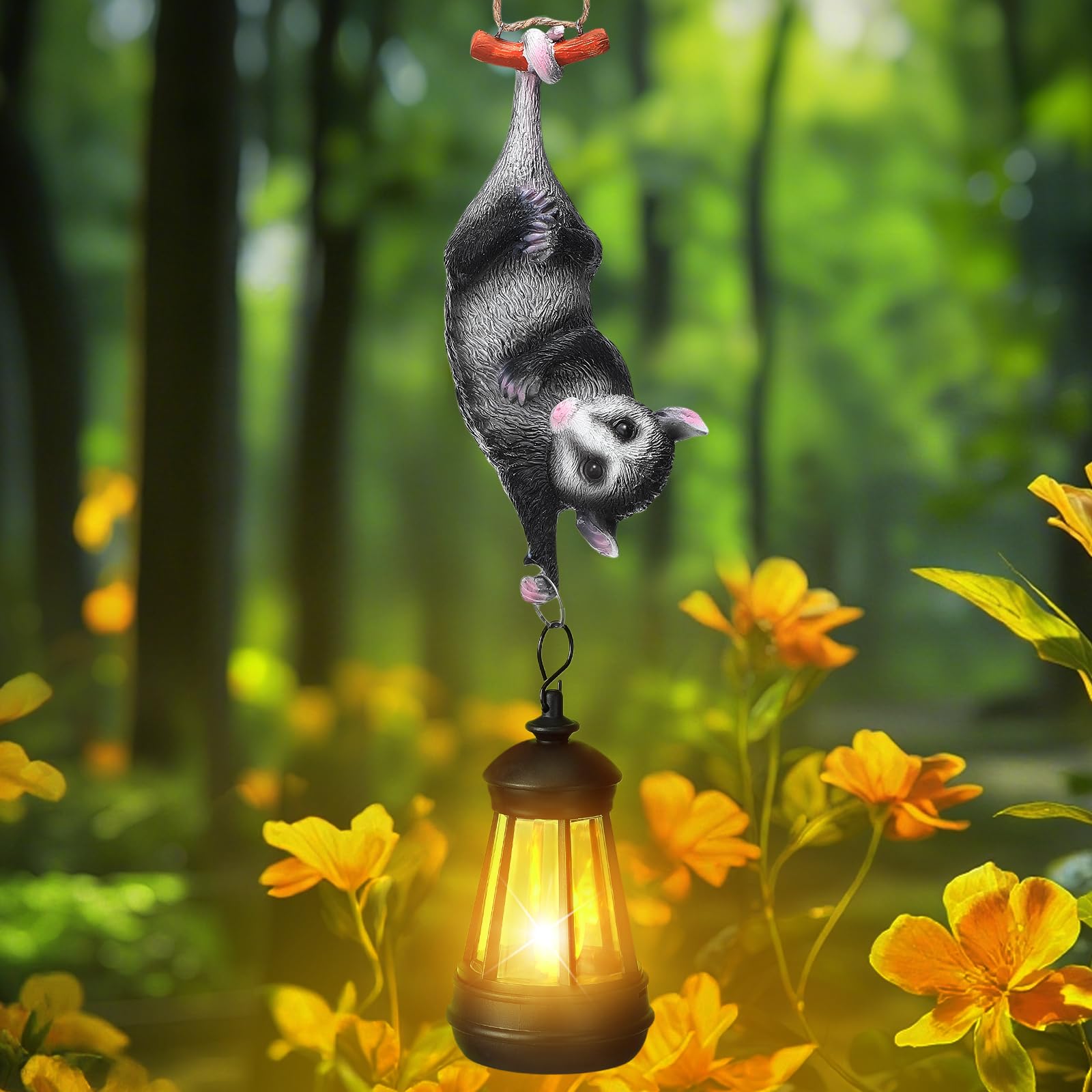 Amazon.com: Gerrii Solar Hanging Animal Light Opossum Statue LED