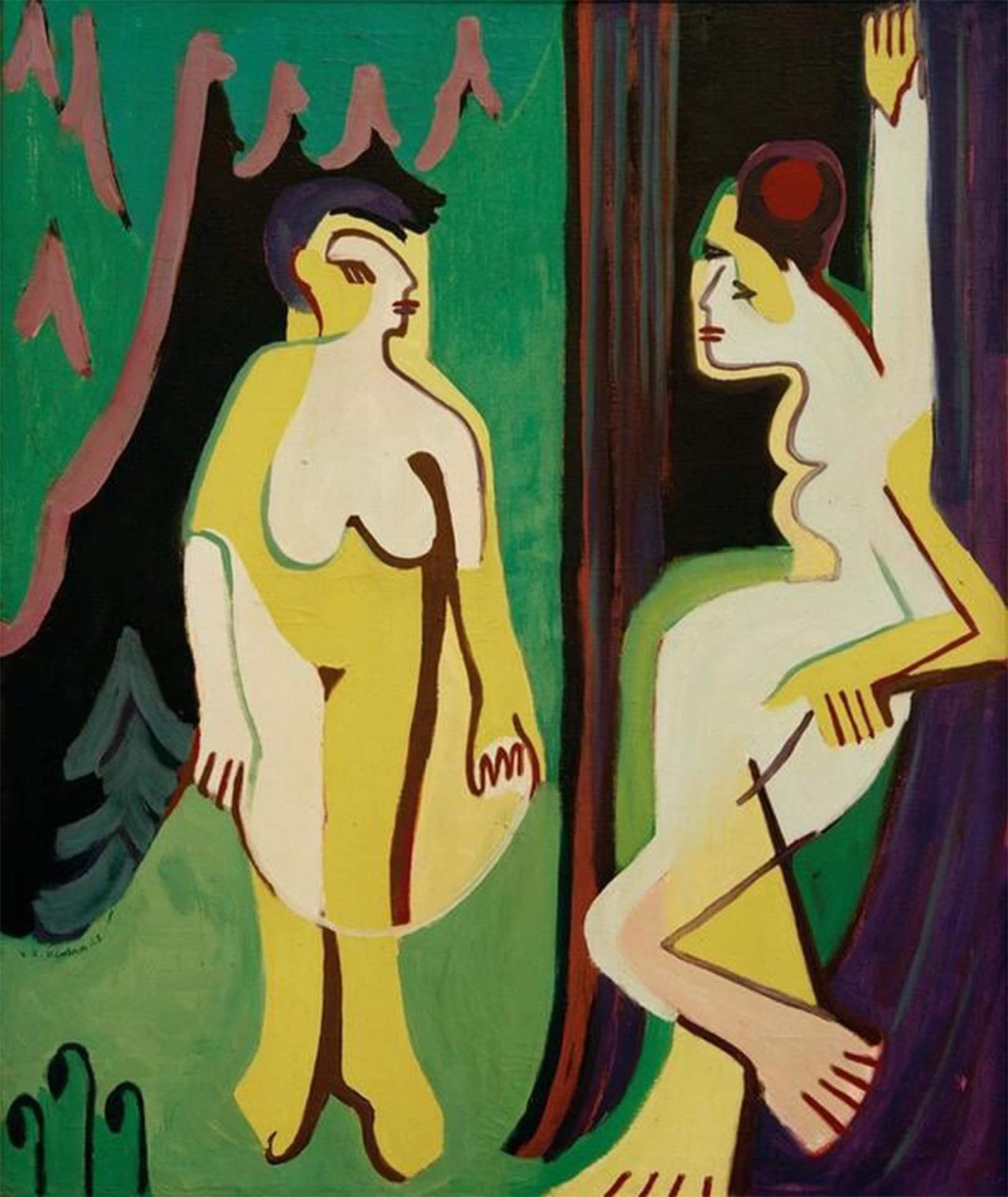 ARTXLXXBN Famous Painting Canvas Artwork Graffiti Print Davos in Winter by Ernst Ludwig Kirchner Portrait Canvas Image for Home Decor 60x90cm