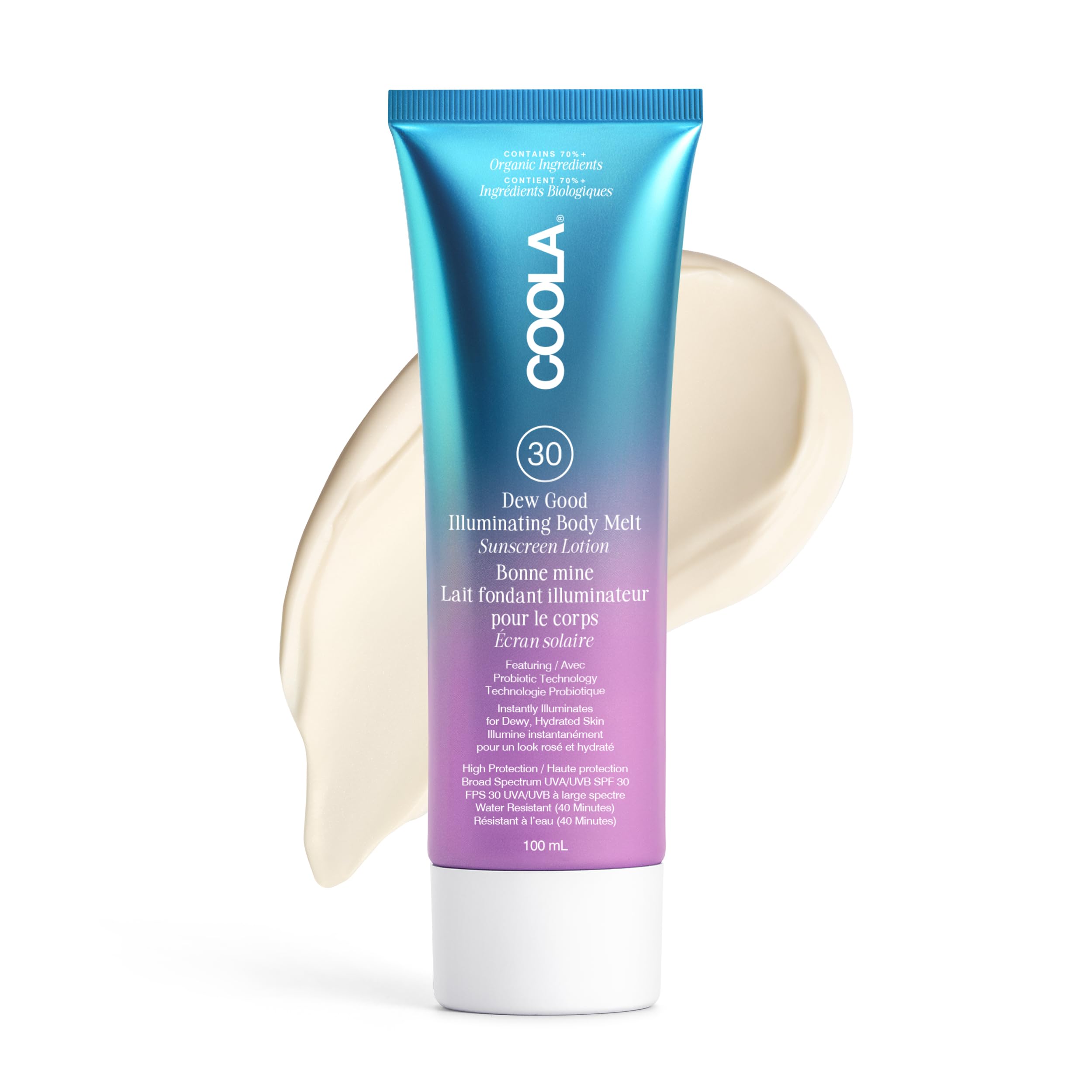 COOLA Dew Good Illuminating Body Melt Lotion SPF 30, 100ml