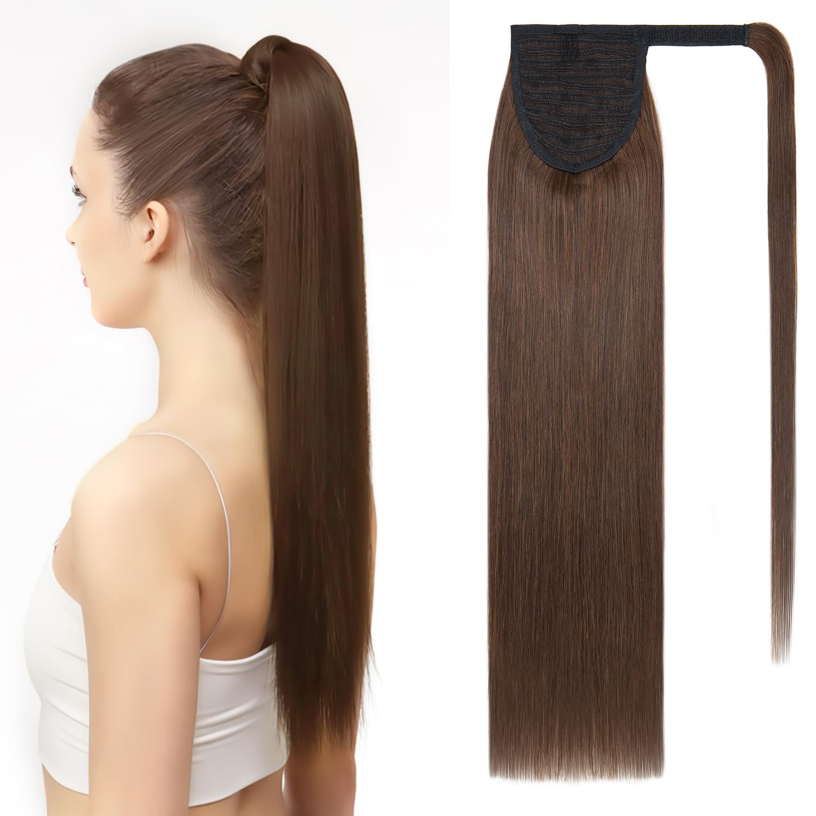 SEGOHAIR Wrap Around Ponytail Human Hair Clip in Ponytail Hair Extensions
