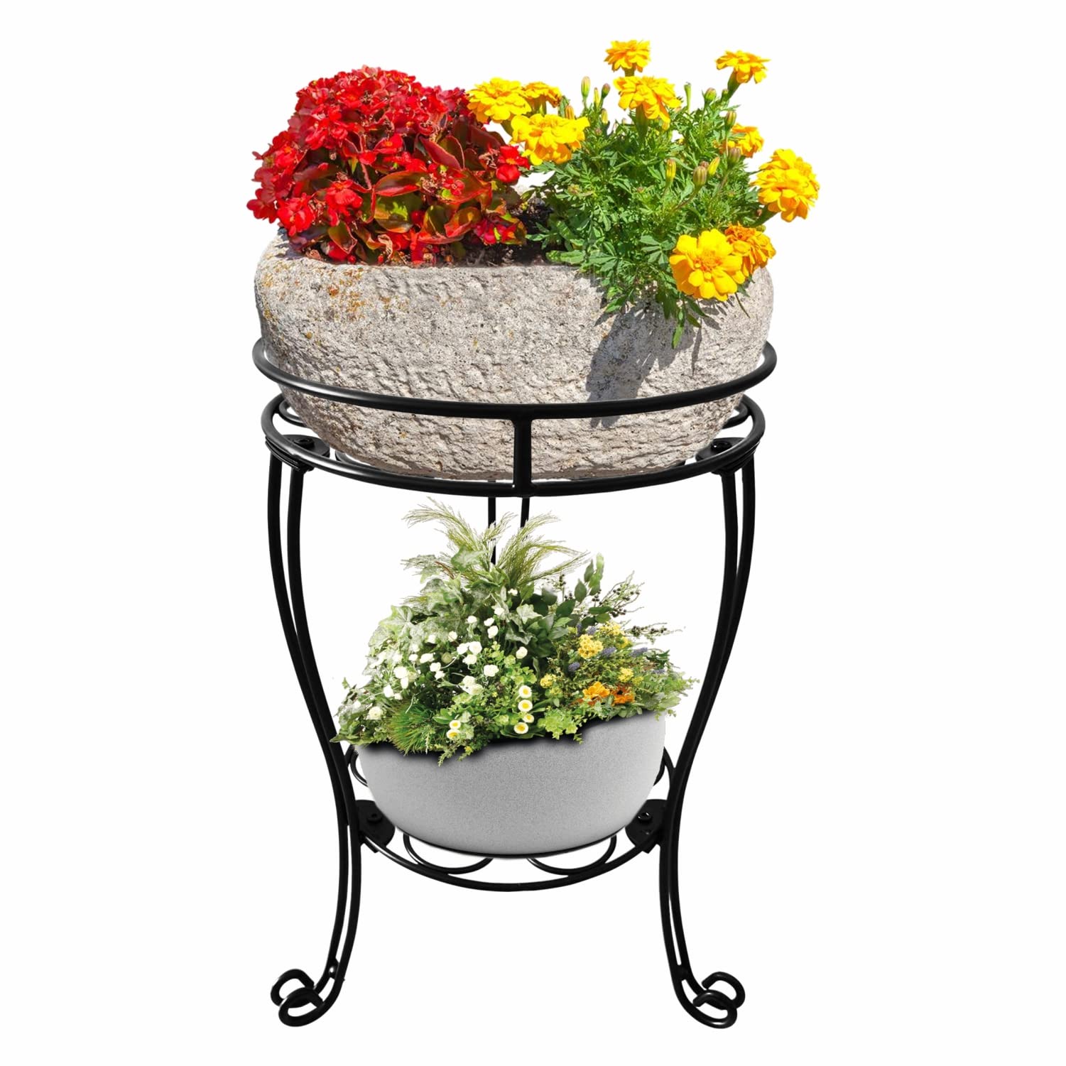 SmartSlide 2 Tier Iron Heavy Duty Flower Plant Stand For Indoor Outdoor/Multipurpose Pot Supporting Holder Shelf/Potted Plant Holder For Patio/Gamla Stand for Home Garden Balcony Living Room Décor (B09SWZV85F) Amazon Price History, Amazon Price Tracker