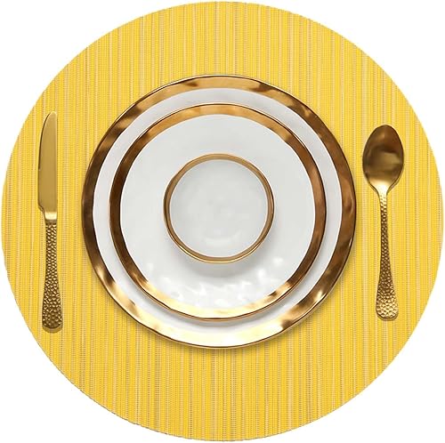 Miniatura 7 de FunWheat Juego de 4 manteles individuales de vinilo lavables para mesa de comedor, fáciles de limpiar
