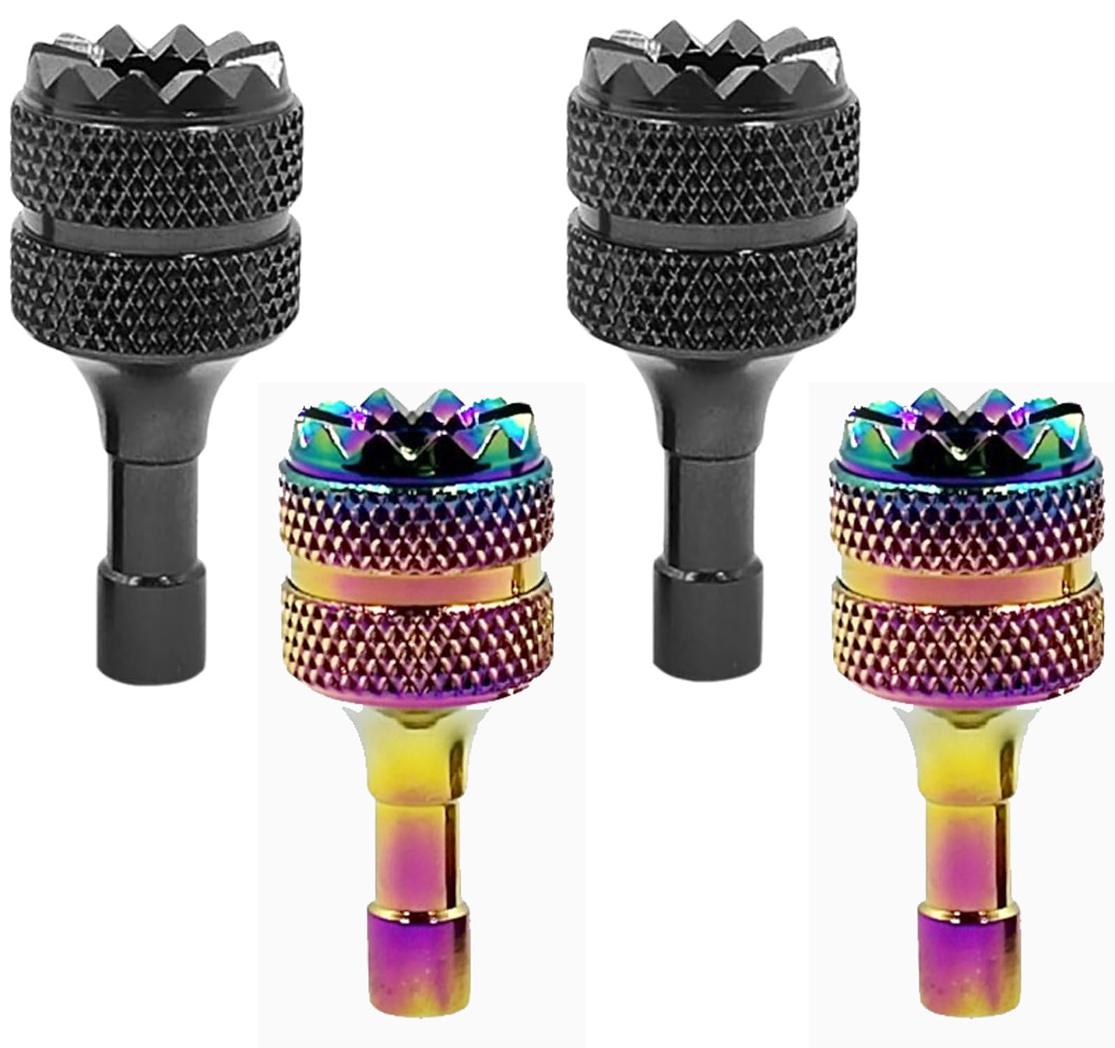 Amazleer4PCS Drone Controller Stickers, Drone Joysticks Replacement for DJI Mini 3, Mini 4, Air 3, Mavic 3 Pro, RC Smart Controller Aluminum Alloy (Black&Rainbow)