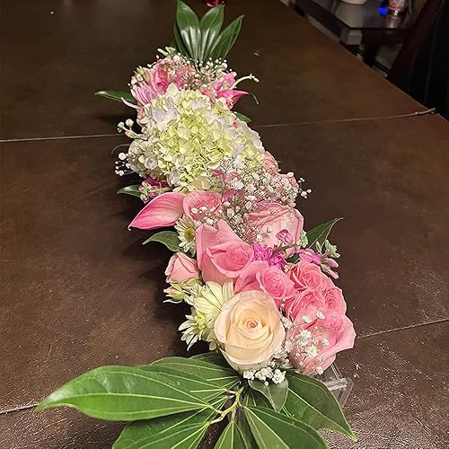 Miniatura 5 de Centro de mesa rectangular floral para mesa de comedor, jarrón rectangular de 15.7 pulgadas de largo, jarrón moderno de acrílico, jarrones florales