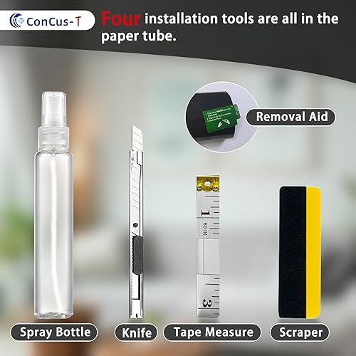 Miniatura 2 de ConCus-T Película de privacidad unidireccional para ventana con 4 herramientas gratuitas, control de calor y bloqueo UV, tinte de ventana