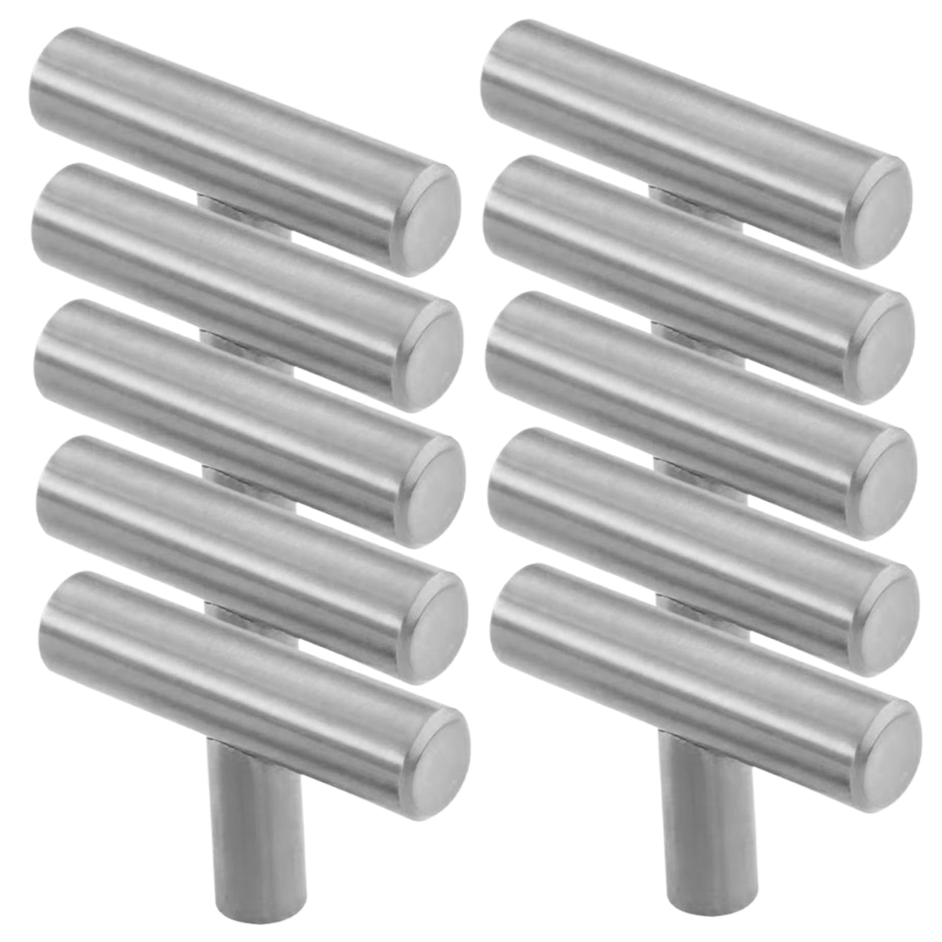 Nirelief Cabinet Handles 10Pcs Brushed Stainless Steel Drawer Handles Smooth Single Hole Cabinet Pulls Replacement Door Pulls for Home Furniture, Silver