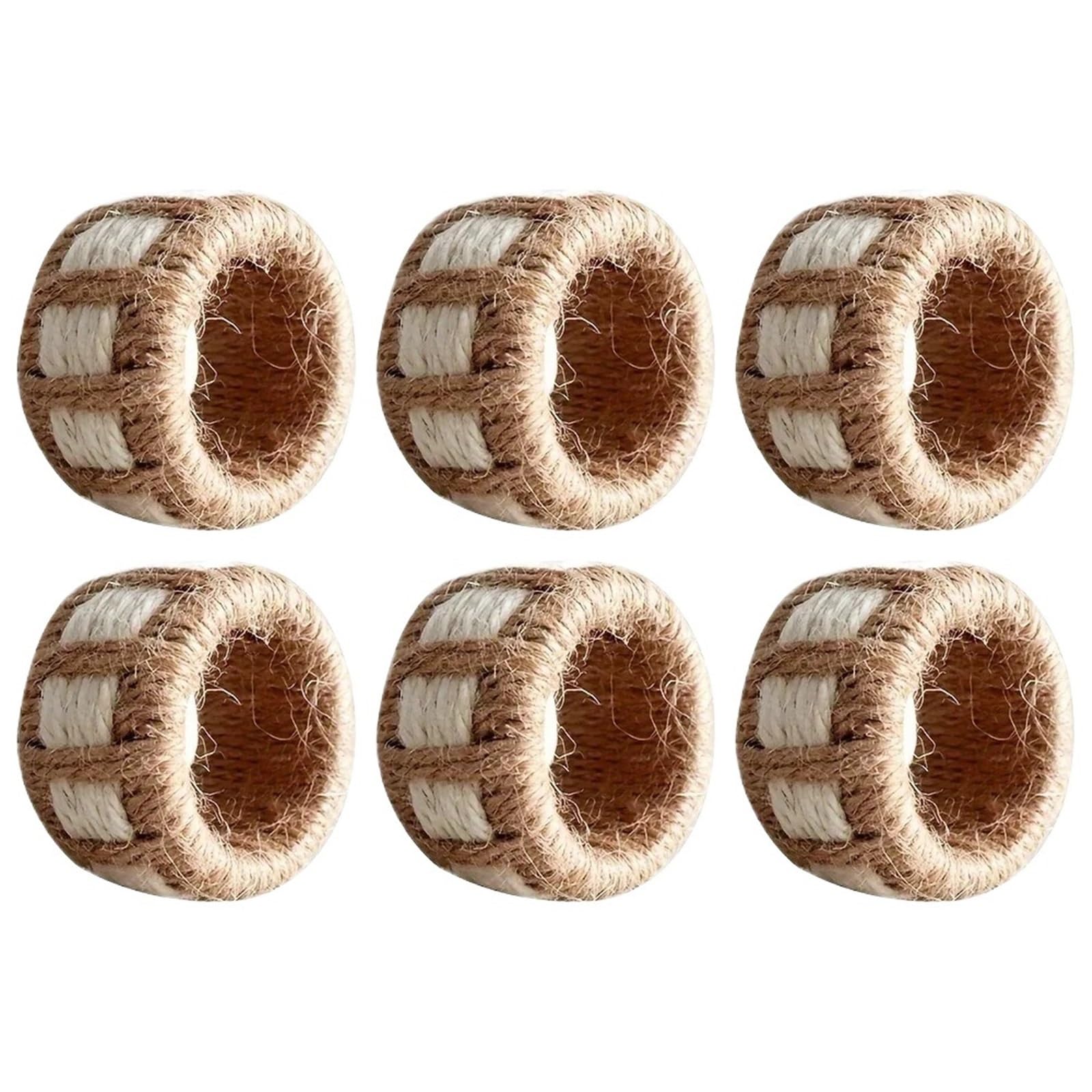 Table Decor Napkin Rings, Woven Burlap Napkin Rings 6pcs Column Rack for Dining Decor and Parties