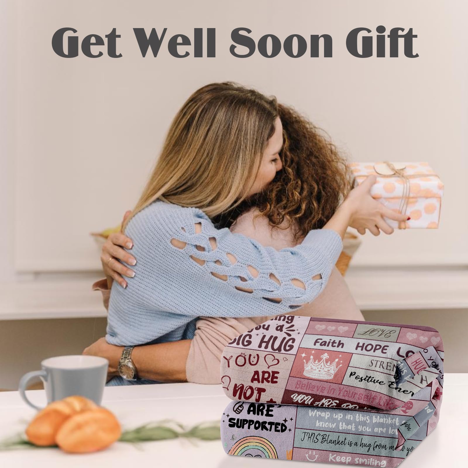 Sending You a Big Hug Get Well Soon Gift Blanket for Women Cheer Up Hug Blanket Thinking of You Gift for Coworker Friend - Image 3
