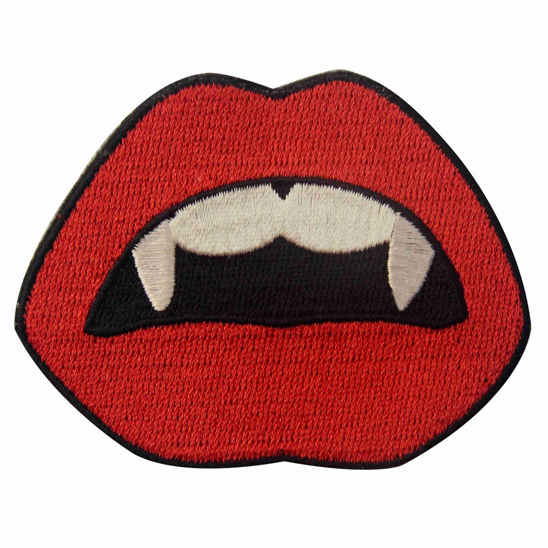 Zegin Red Vampire Mouth Blood Sexy Lips Embroide Applique Iron On Sew On Patch
