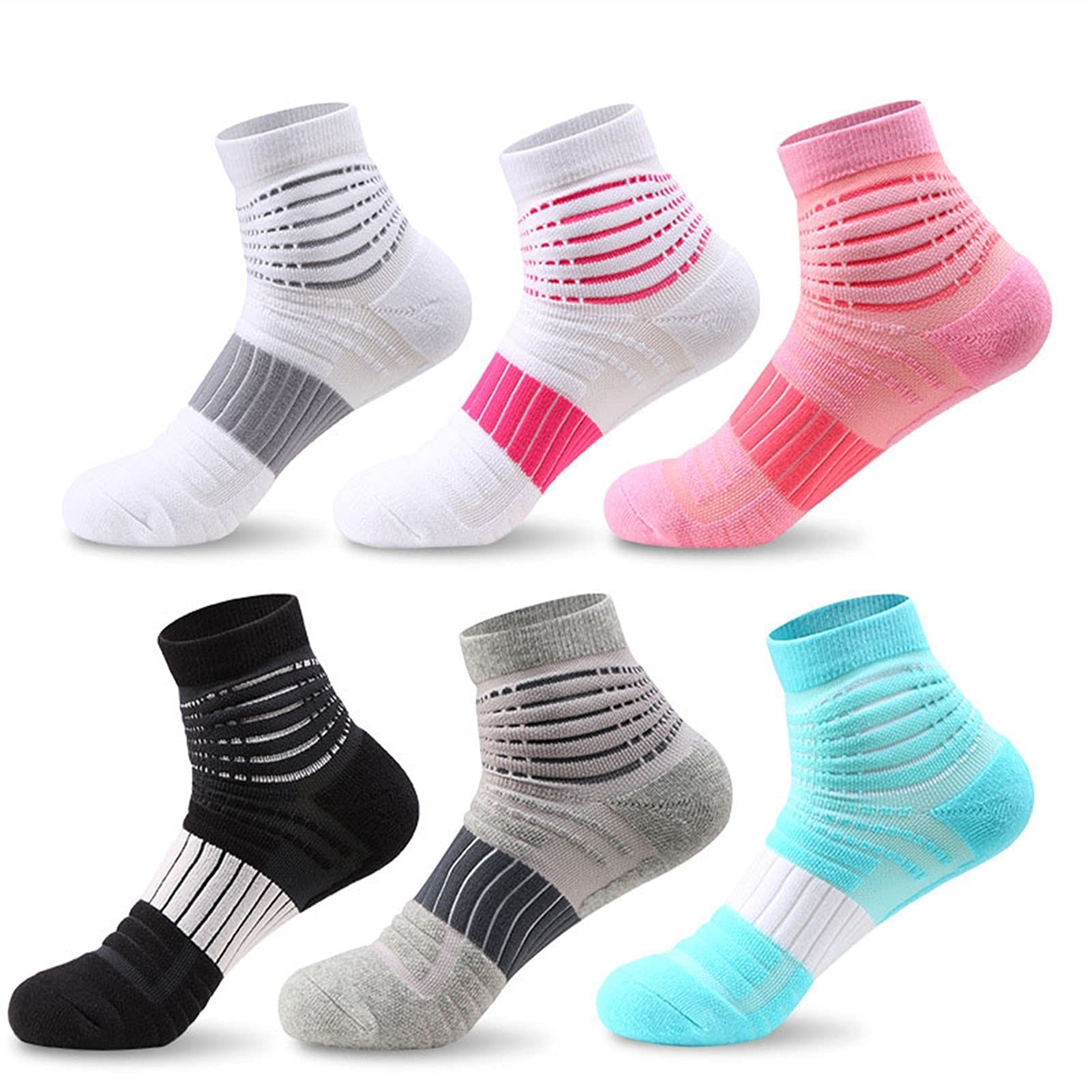 Calcetines Deportivos Hombres Mujeres al Aire Libre Elite Fitness Baloncesto Ciclismo Corriendo Calcetines Cortos Gruesa cojín Transpirable Cuarto Calcetines Deportes Calcetines