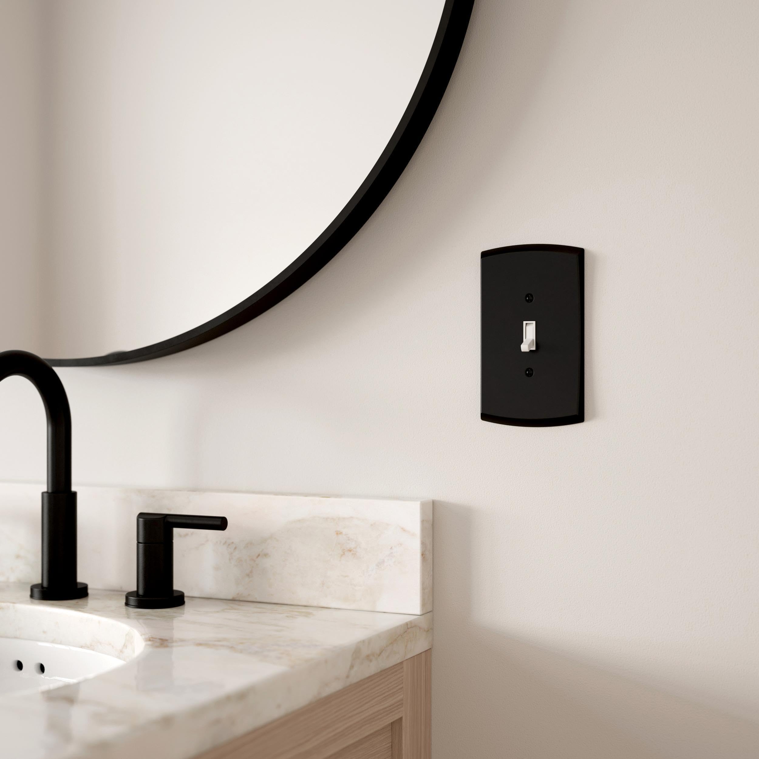 Franklin Brass W35891K-FB-CP - Placa de pared de gran tamaño para interruptor de luz de 1 banda, color negro mate (paquete de 3)