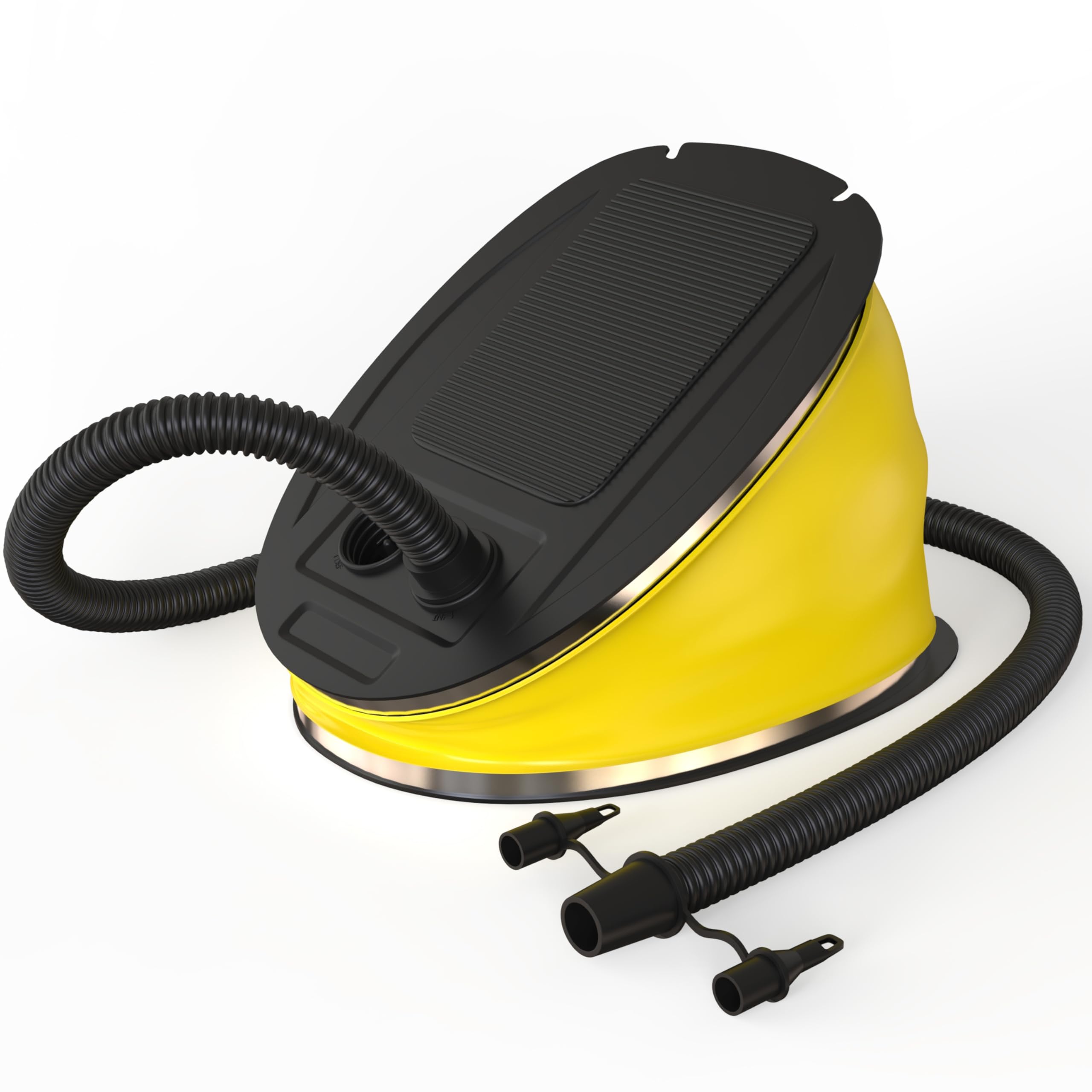 Powerful 5 Litre Foot Pump for All Inflatables, Lightweight Manual Air Bed Pump, Compact Design with 2 Nozzles, Sturdy Air Mattress Inflator
