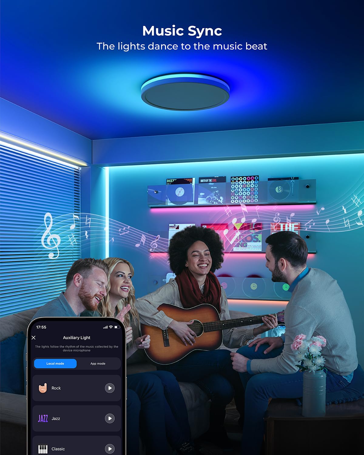 Matane Smart Deckenlampe RGB, LED Deckenleuchte Dimmbar 24W, 16 Millionen DIY Farben, Kompatibel mit Alexa & Google Assistant, RGB Deckenlampe Led für Wohnzimmer, Schlafzimmer, Kinderzimmer, Weiß 30CM