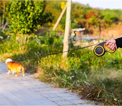 Miniatura 7 de Correa retráctil para perro, cinta de nailon reflectante resistente de 16 pies de largo, hasta 110 libras, freno con una sola mano, cerradura, cinta