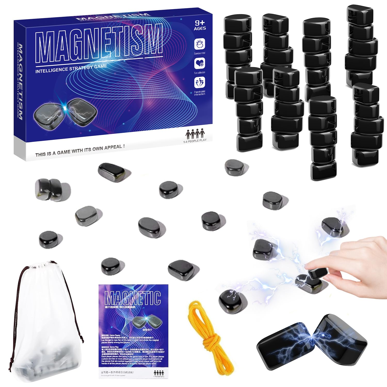 Magnetspiel,40 Stück Tragbares Magnetisches Schachspiel,Tischspiele Magnetisches Schachspiel,Tragbares Schach Magnetisch Magnetisches Spiel für Erwachsene Partyzubehör für Familientreffen (40B)
