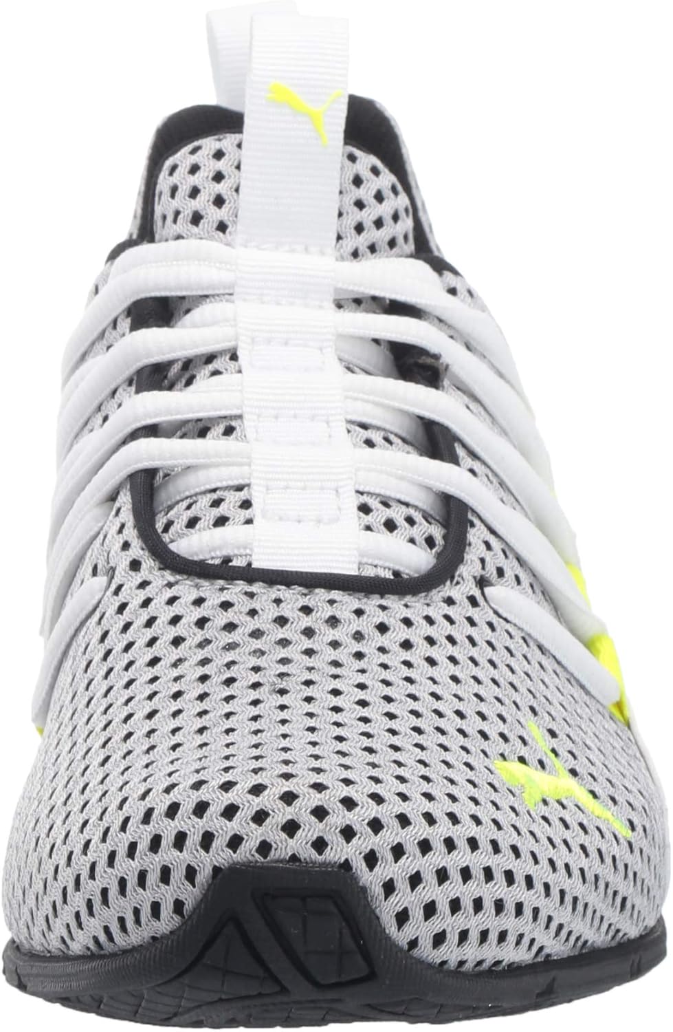 PUMA mens Axelion Breathe Cross trainer, Puma Whiteyellow Alert-nrgy Red, 8.5 US