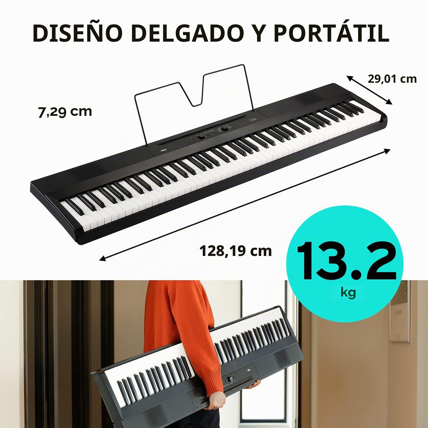 Korg Liano L1 - Piano digital portátil con teclado Premium "Soft-Touch" - Negro