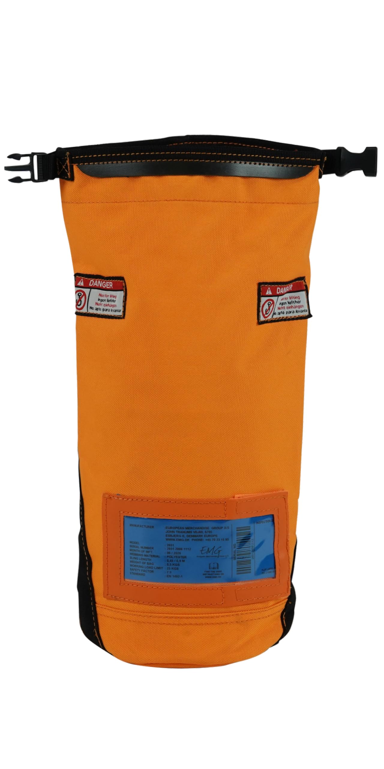 EMG 2651 Werkzeugtasche Klein 25 kg Tragfähigkeit - Werkzeugtasche Leer für Arbeiten in der Höhe - Werkzeugtasche 16cm Durchmesser Orange