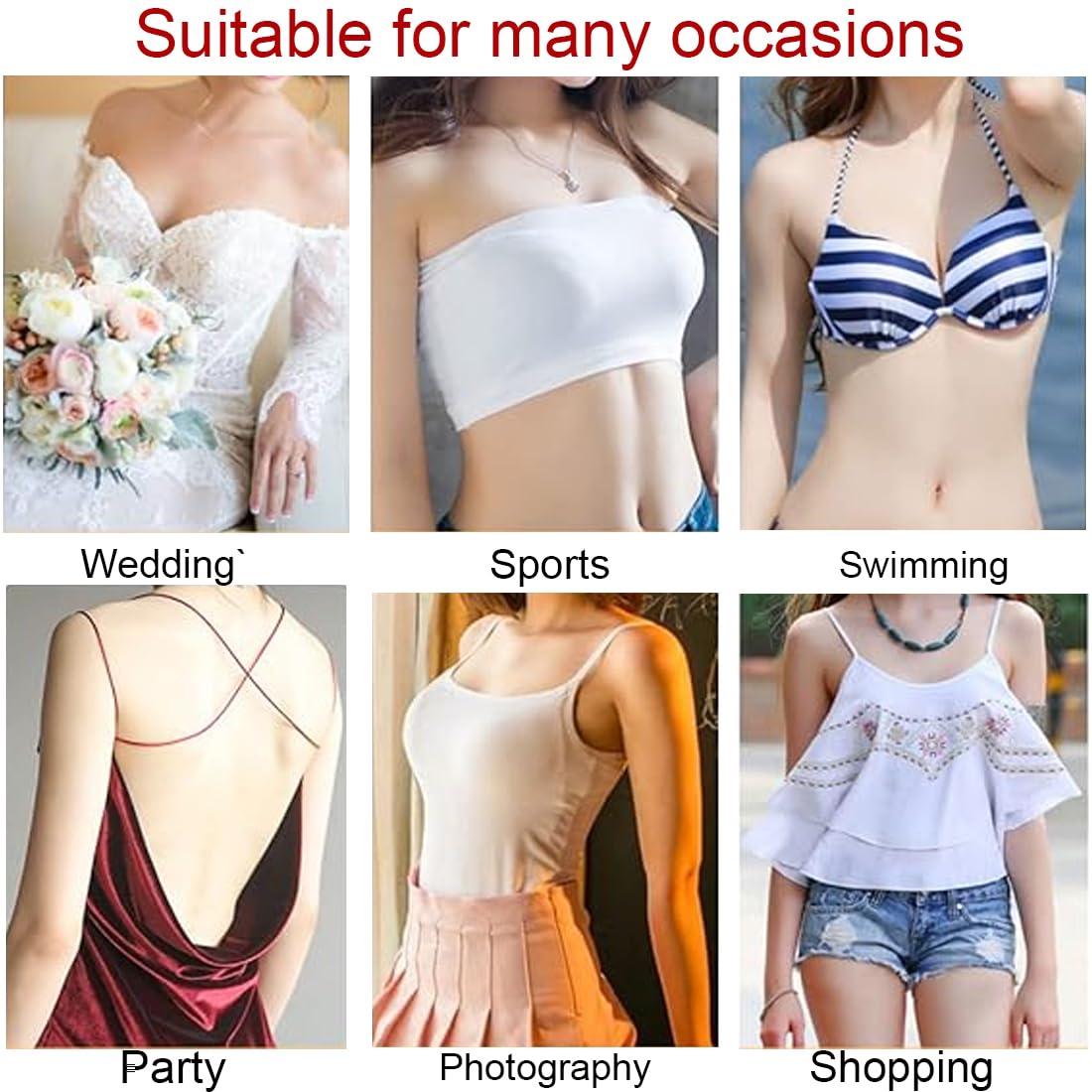 10 Paires Cache-Tétons Auto-Adhésifs en Forme de Cœur et de Croix, Invisibles et Fins, Sexy Nipple Covers pour Femmes et Filles Noir et Rouge