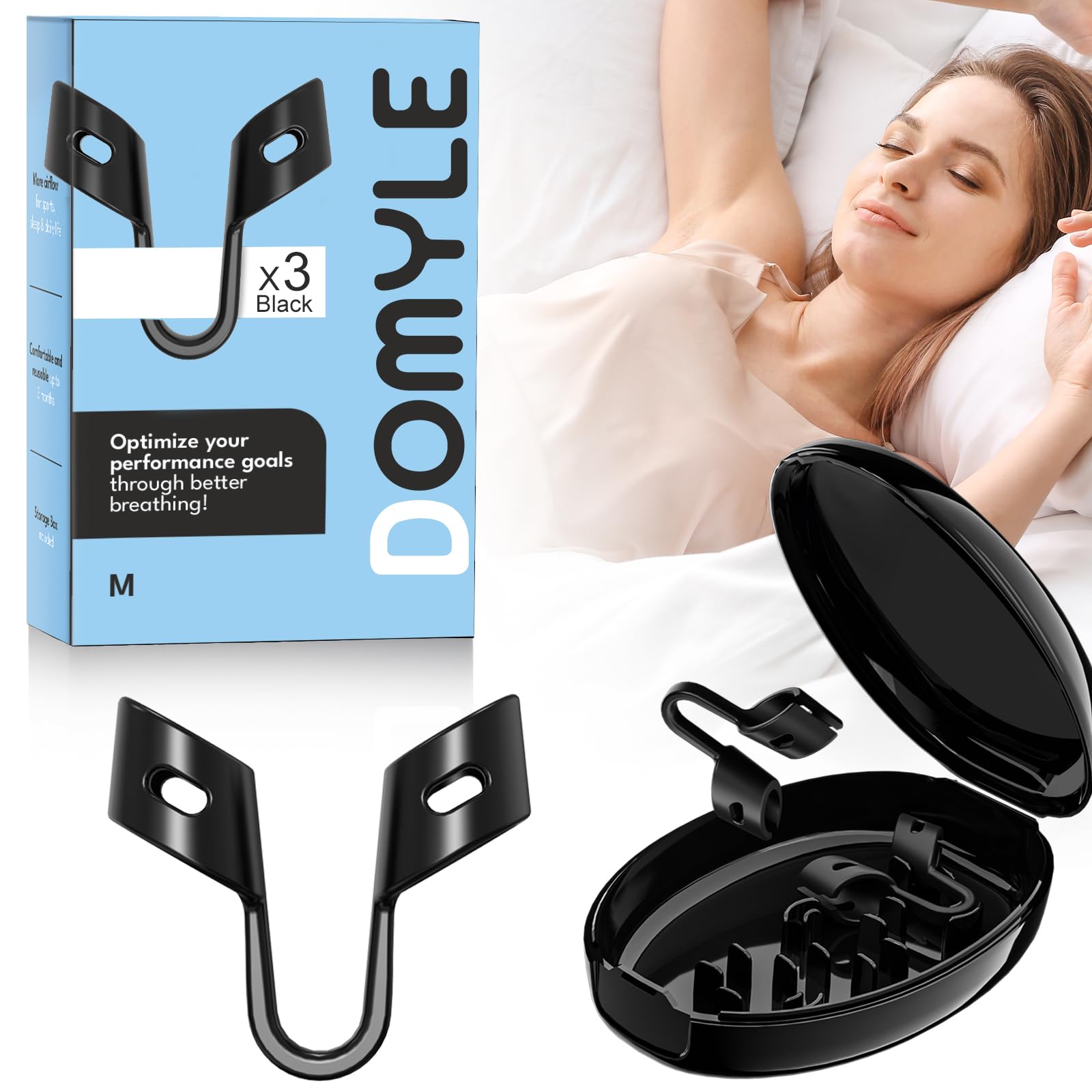 Anti Snoring Devices, Nasal Dilator for Sleeping, Effective to Relieve Snoring, for Nasal Snorers, Reusable Snoring Device to Enjoy a Peaceful Night's Sleep - 3 Pack (M)