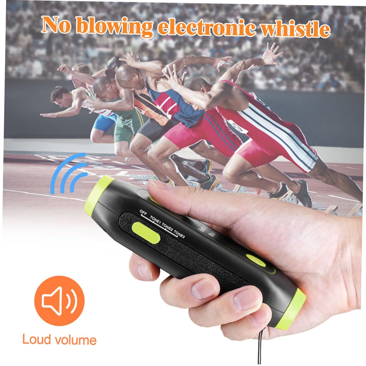Fischietto Elettronico Verde con Torcia LED e Laccetto | Abs con Componenti Elettronici e Magnete, per Guide Traffico ed Emergenze, Accessorio Incluso