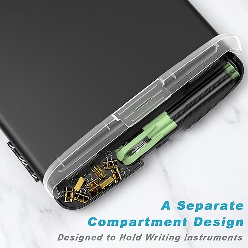 Miniatura 4 de Rimilak Portapapeles de plástico con almacenamiento, portapapeles de lactancia de alta capacidad con soporte para bolígrafo, caja de almacenamiento